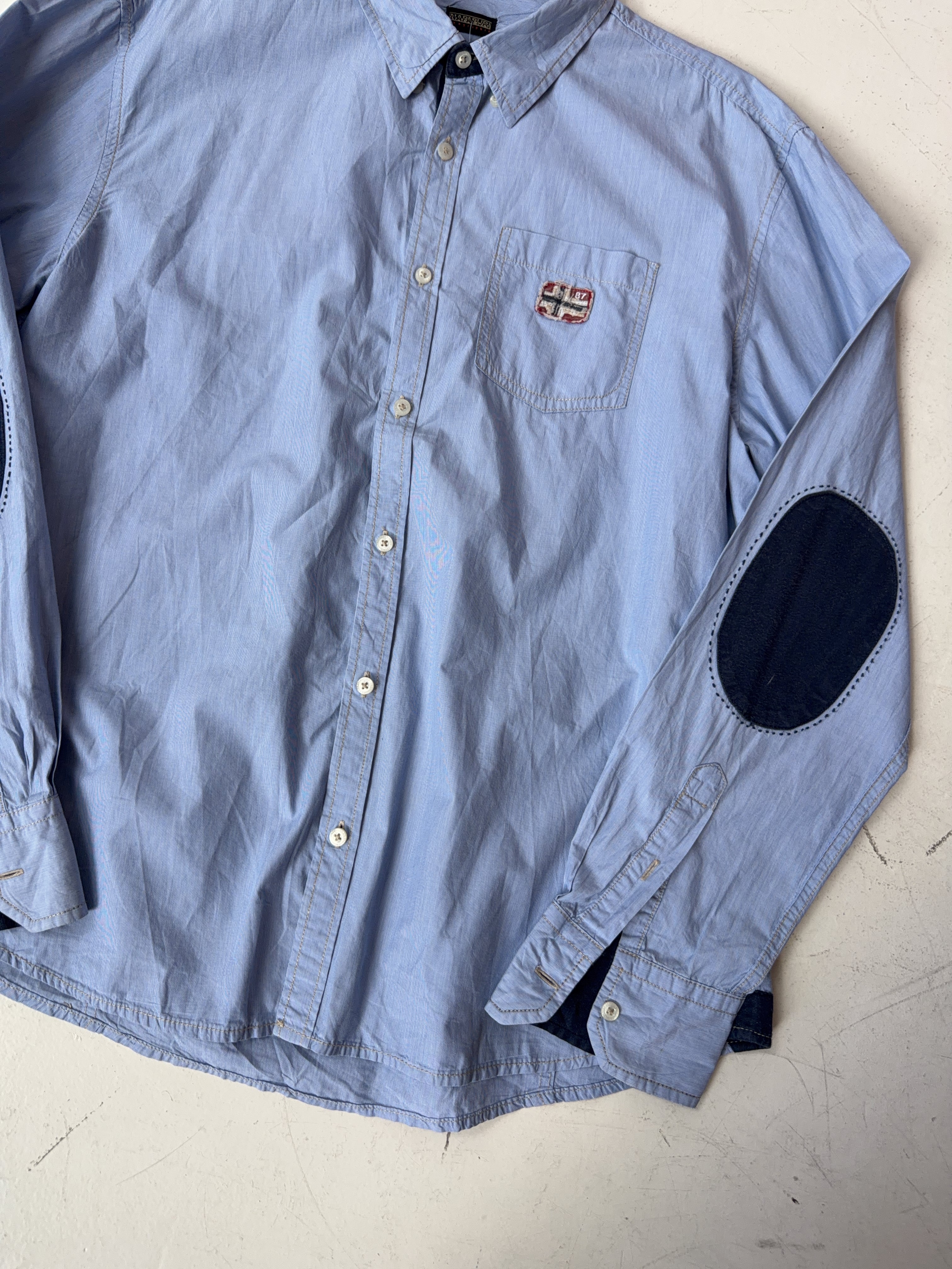 Vintage Napapijri Blue Shirt (XL)