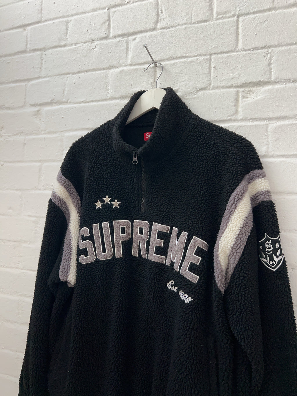 Supreme Arc Half Zip Fleece Sweater black (L) Schwarzer Fleece Pullover von Supreme Unisex 