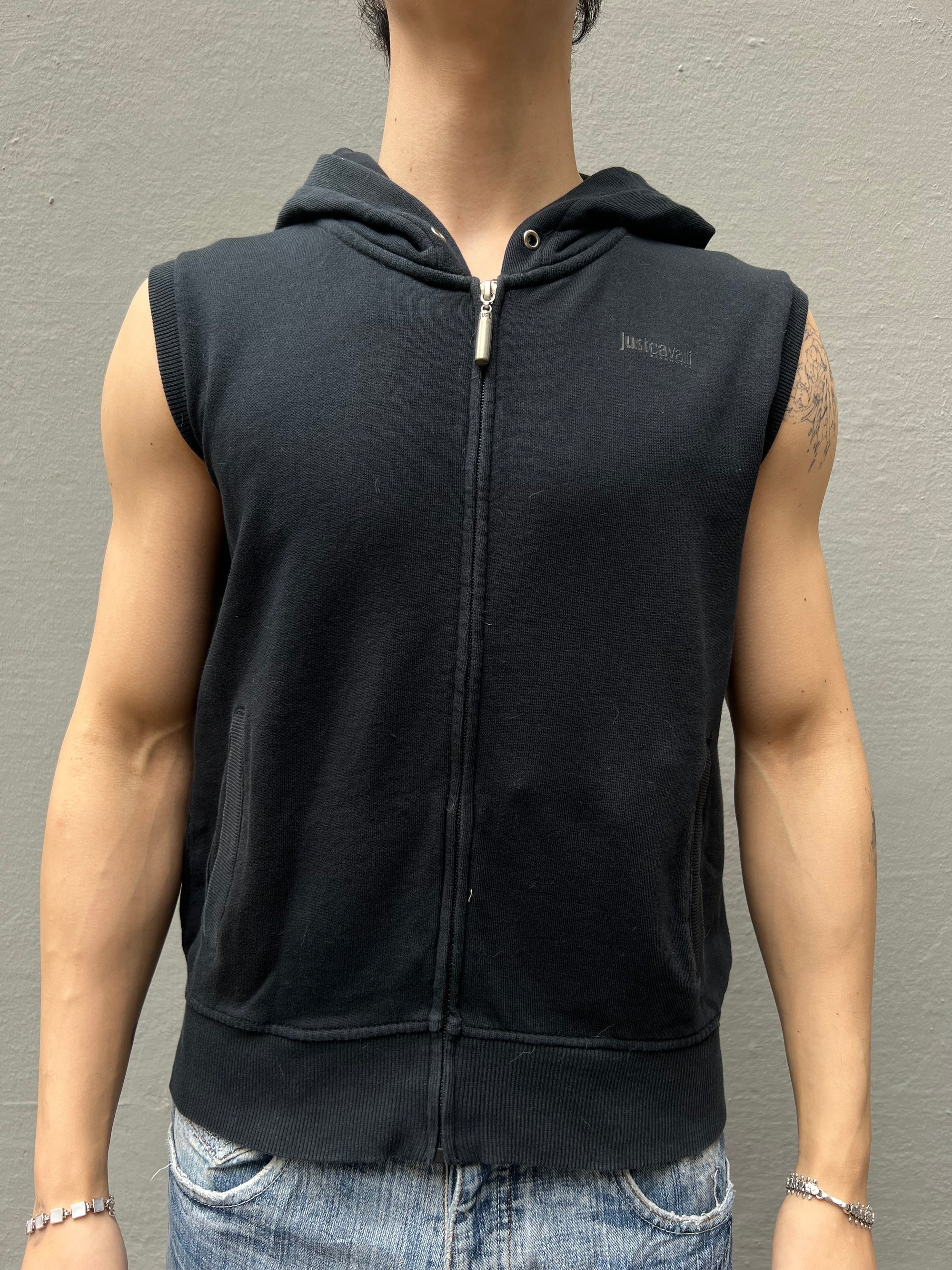 Vintage Sleevless Cavalli Hood-Zip S