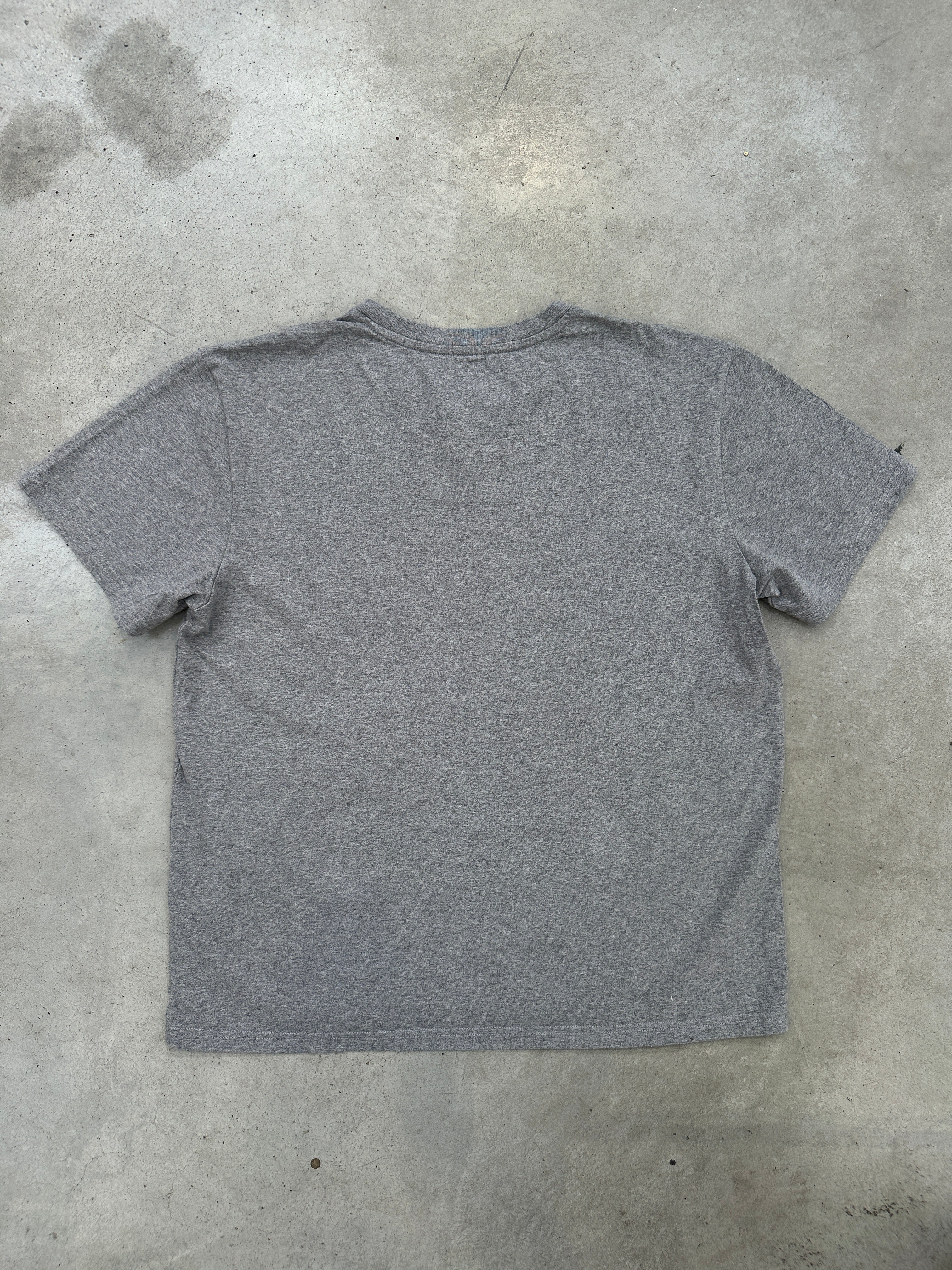 Vintage Lee Grey Printed T-Shirt L für Herren. Y2K Second Hand 2000s Fashion