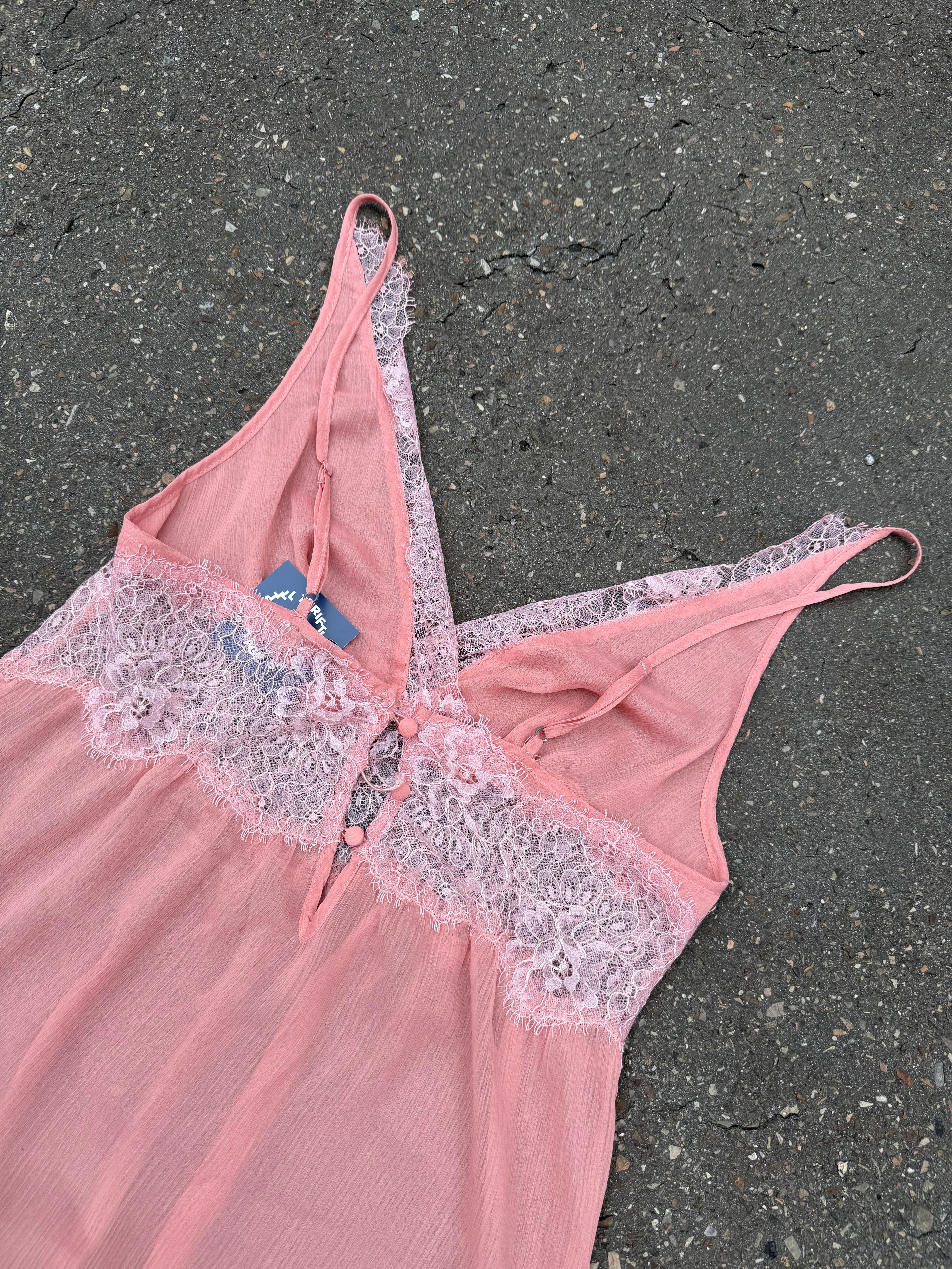 Vintage Pink Mesh Mini Dress S/M