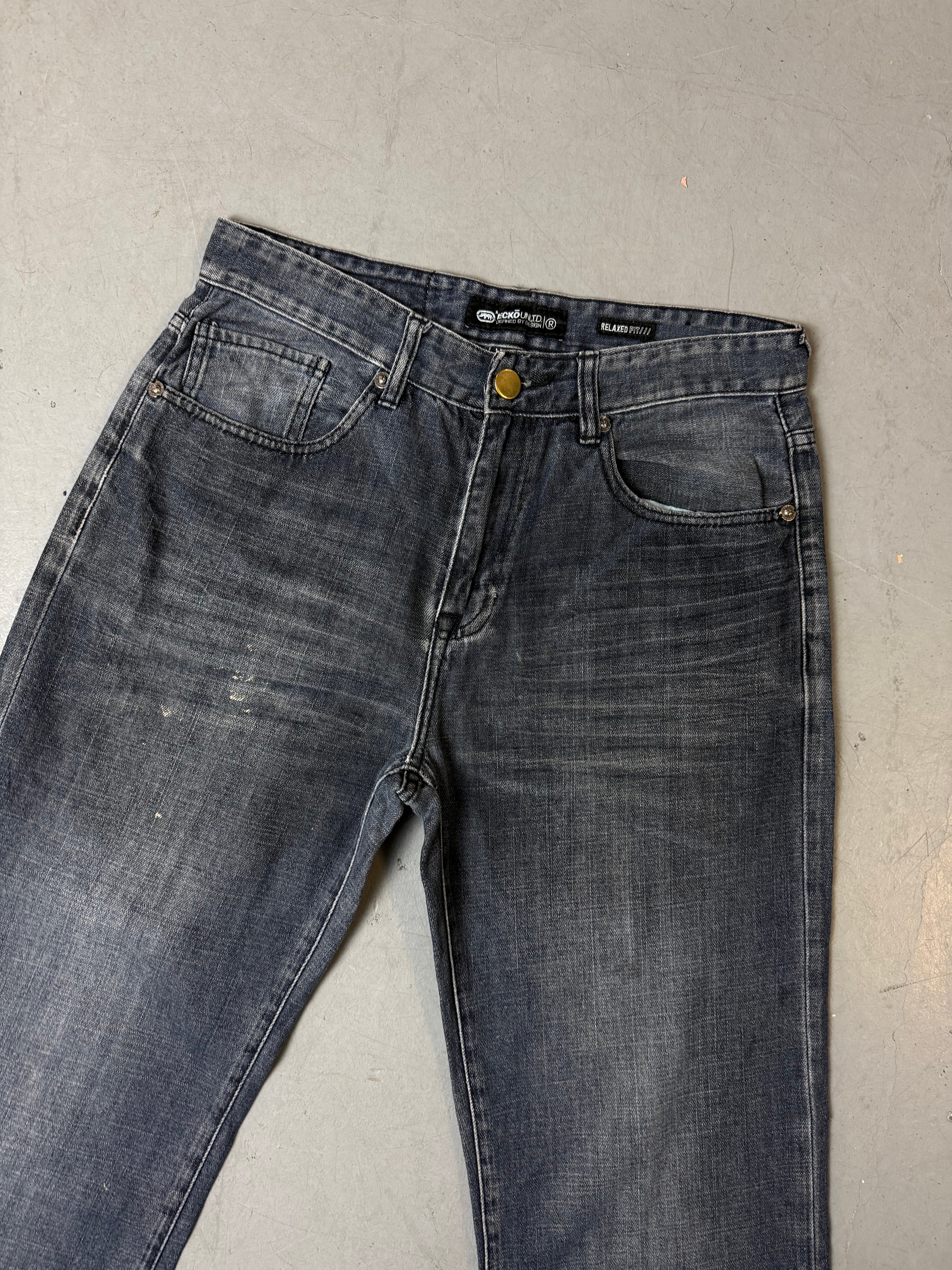 Vintage Ecko Unltd. Grey Blue Baggy Denim Jeans M