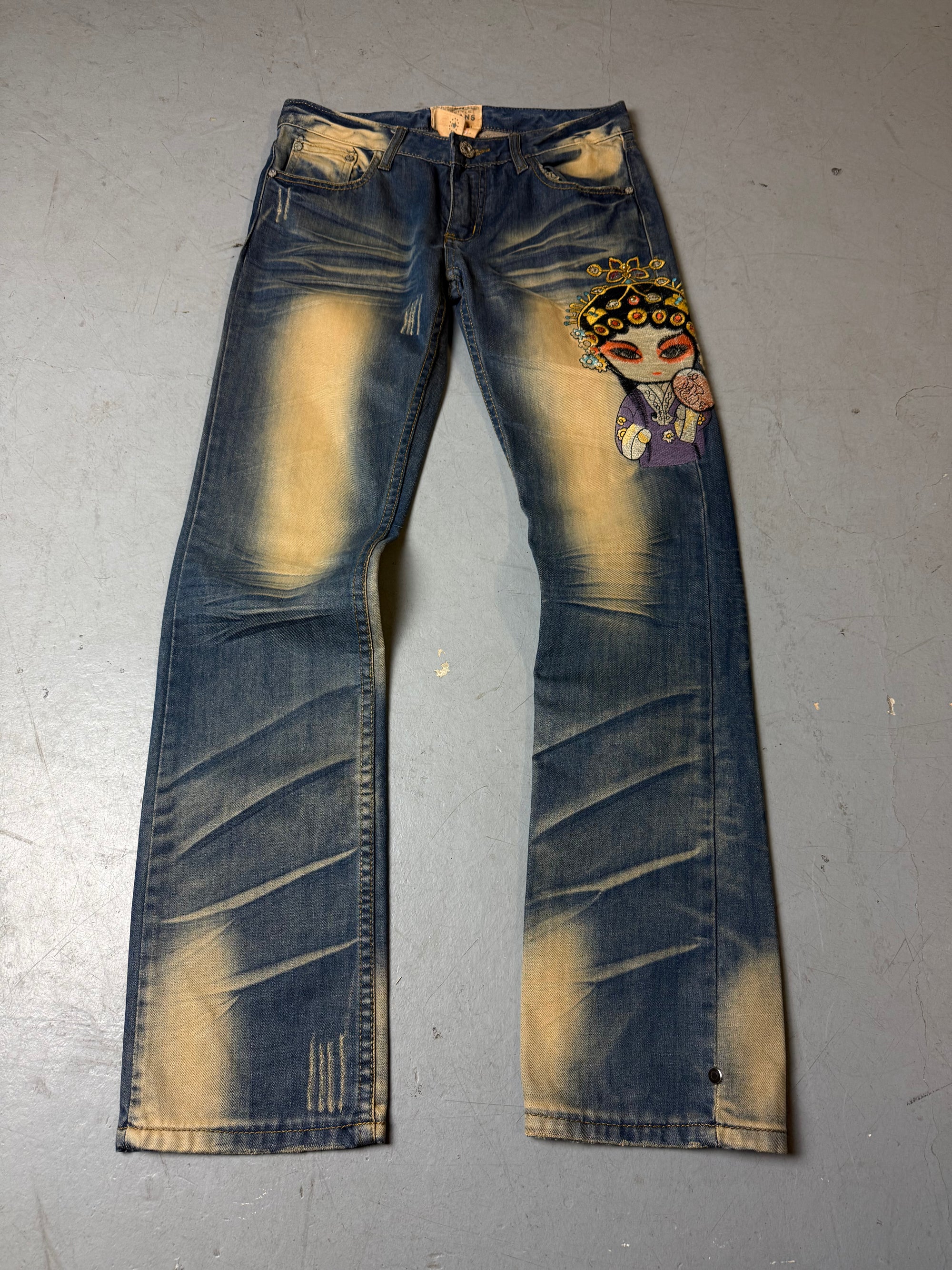 Produktbild von Vintage New Style Washed Out Jeans with Stitching S/M von vorne