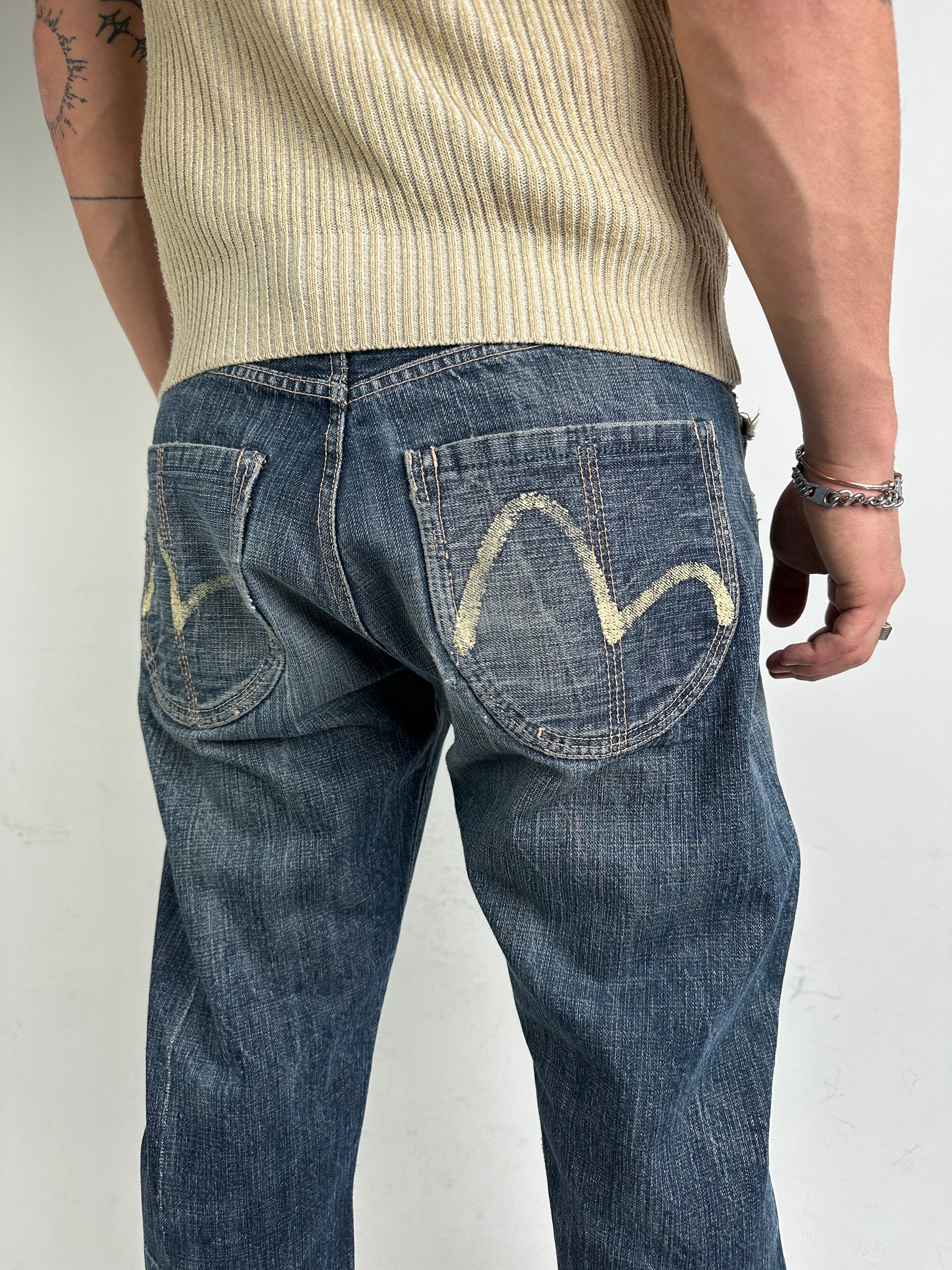 Vintage Washed and Printed Denim L/XL