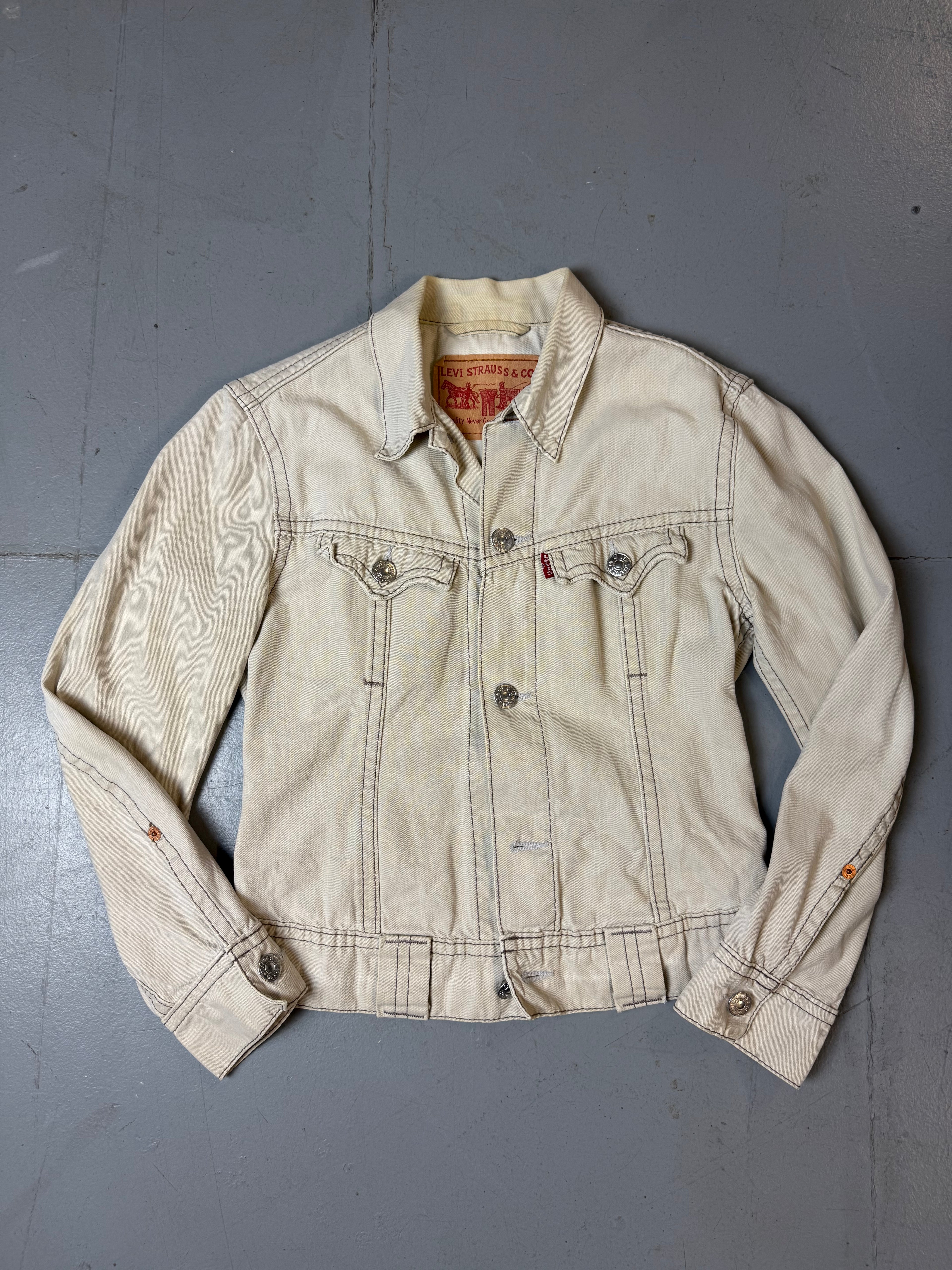Vintage Levi‘s Creme White Jeans Jacket S