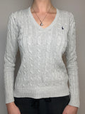 Grey knit sweater Strickpullover cable knit Ralph Lauren vintage Y2K 