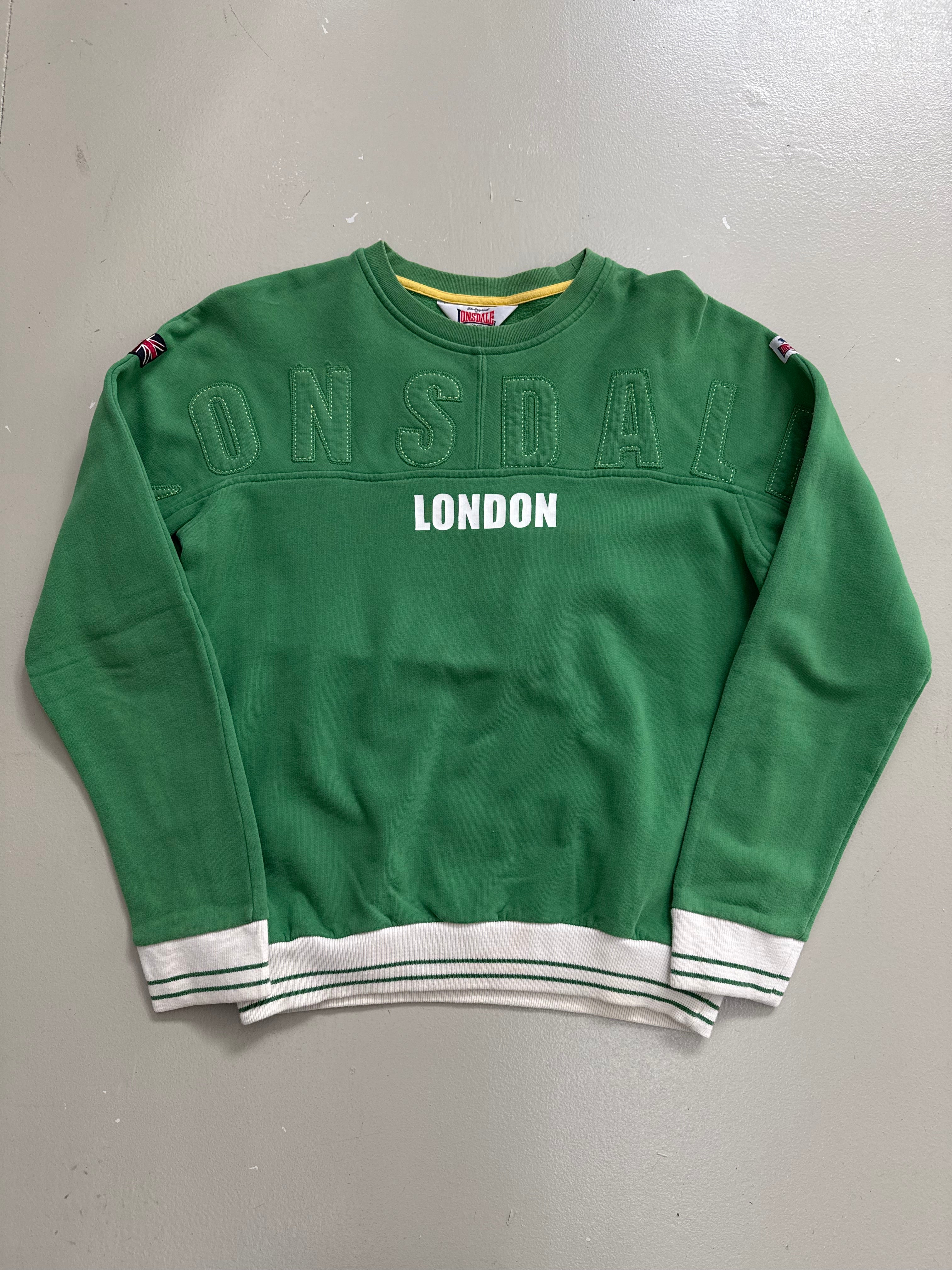 Vintage Lonsdale Green Printed Sweater M