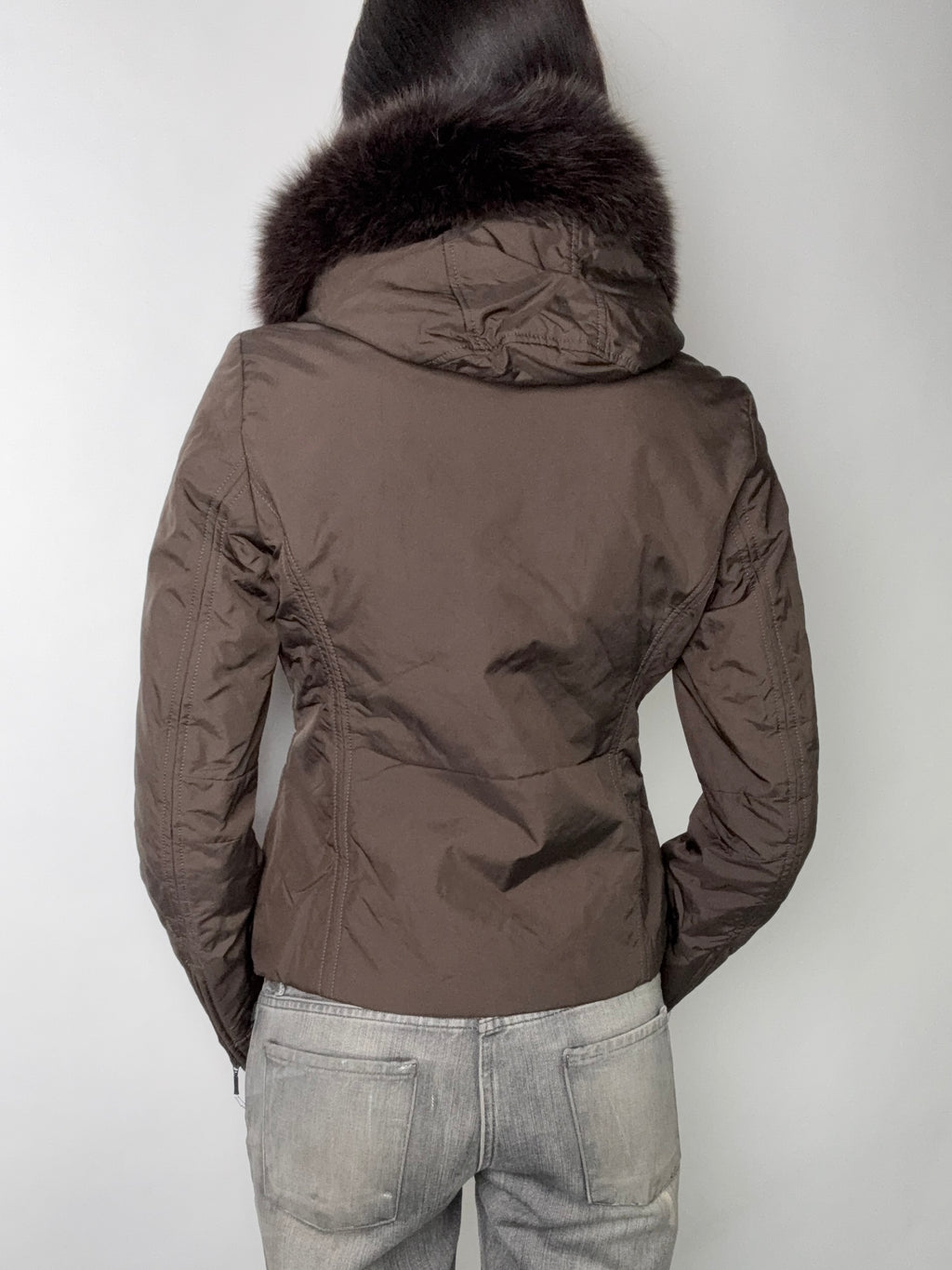 Vintage Refrigiwear Brown Jacket with Fur Hood S/M