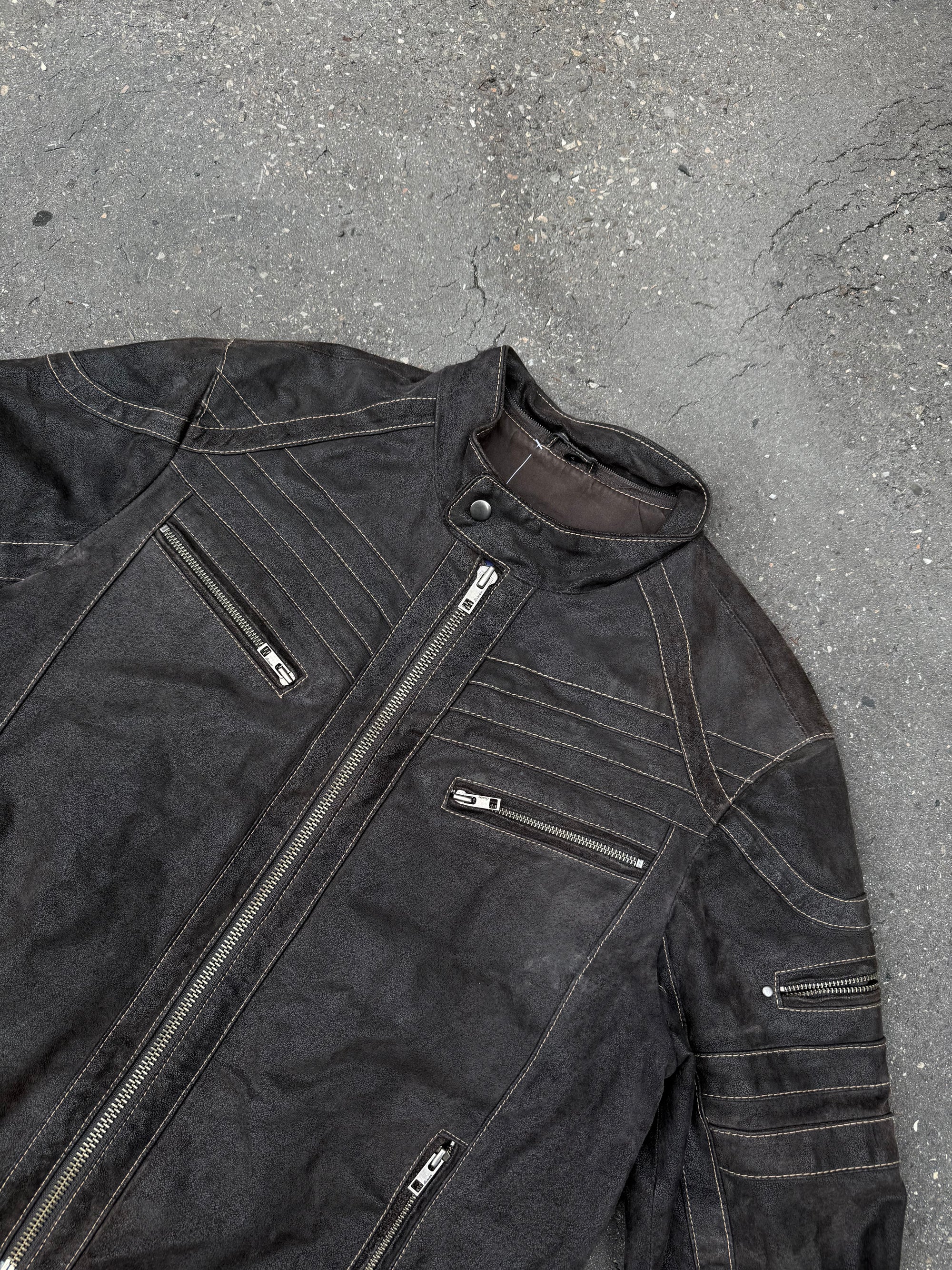 Vintage Brown Suede Leather Jacket L