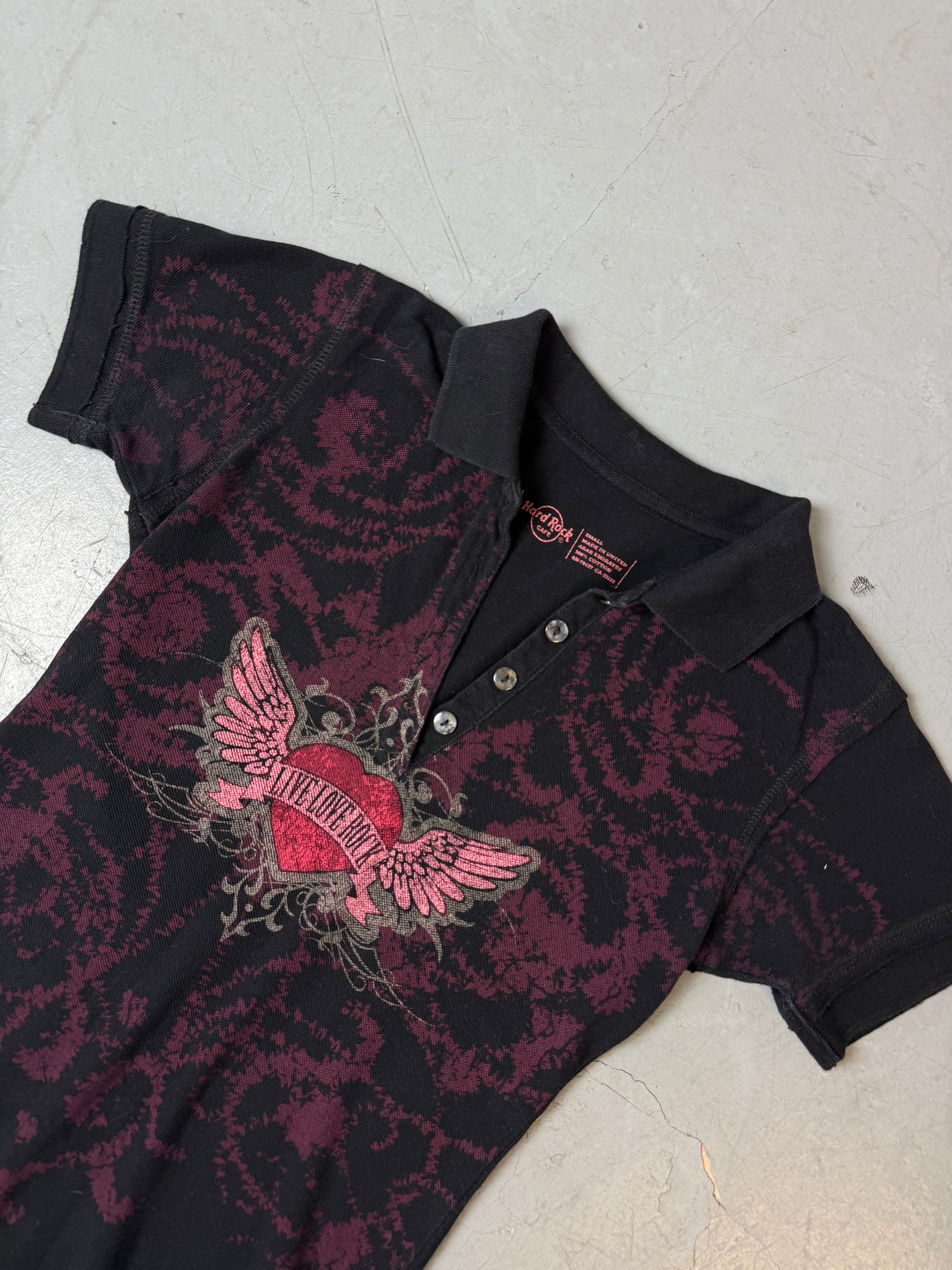 Vintage Hard Rock Café „Live Love Rock“ Printed Polo S