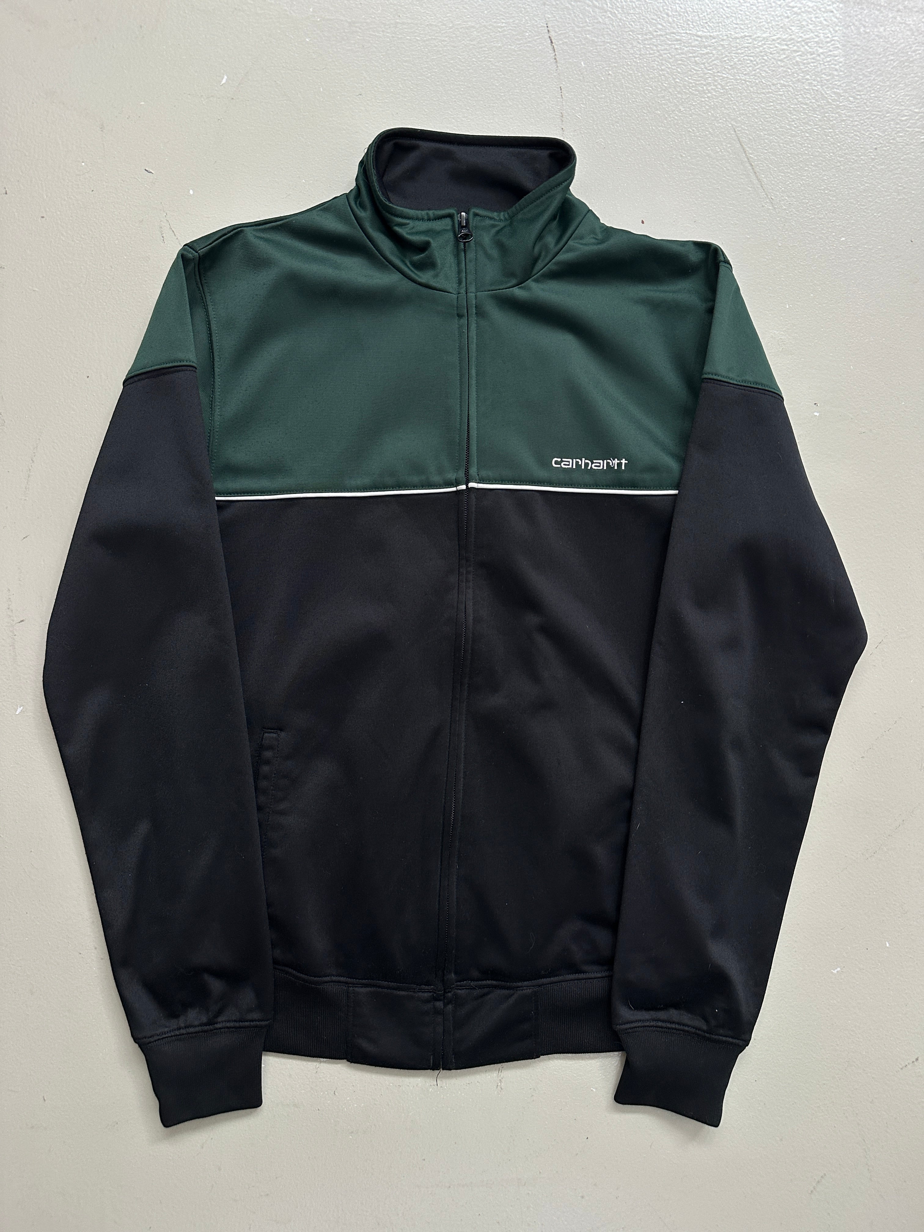 Vintage Carhartt Black and Green Track Jacket S/M