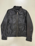 Vintage Black Strellson Leather Jacket
für Herren. Y2K Second Hand 2000s Fashion 