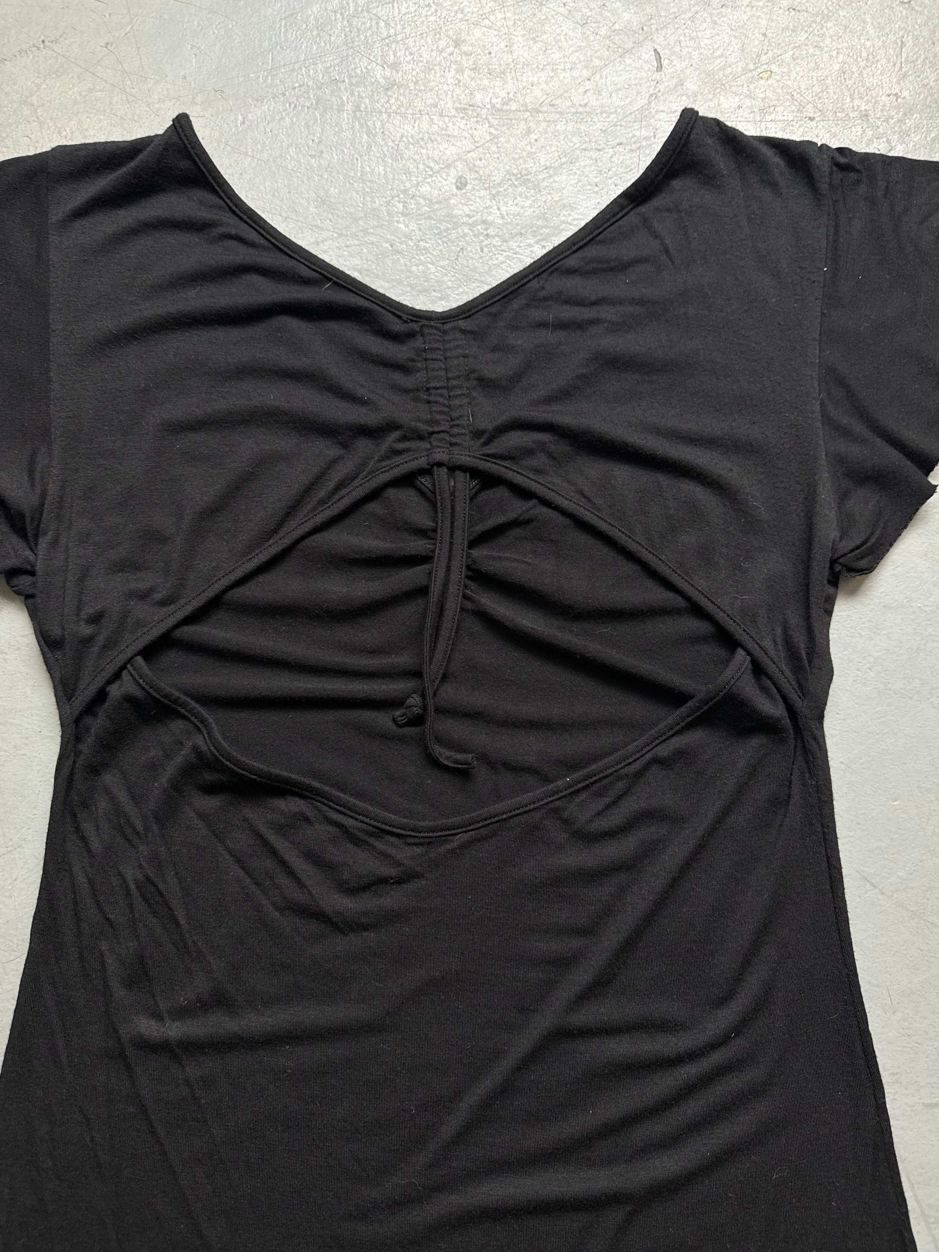 Vintage Black V-Neck Glitter Top for women. Y2K Second Hand 2000s Fashion.