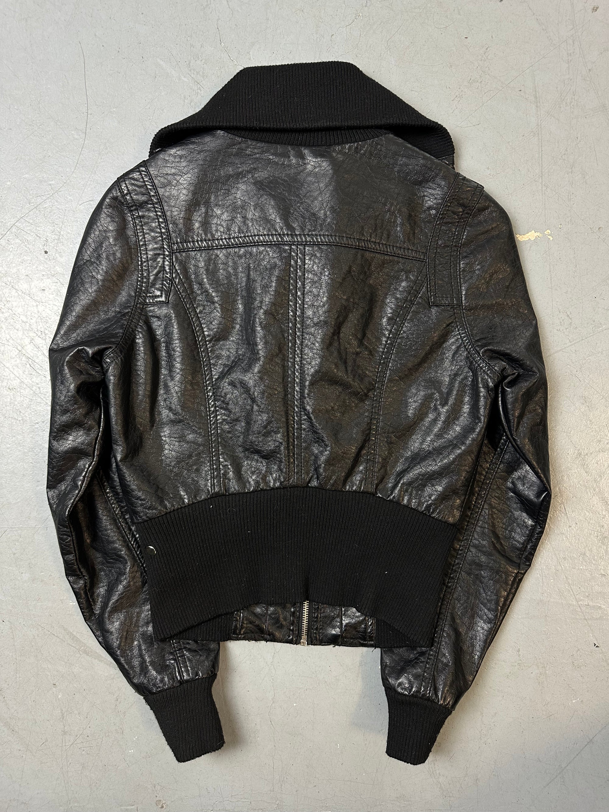 Vintage Faux Leather Cropped Jacket S