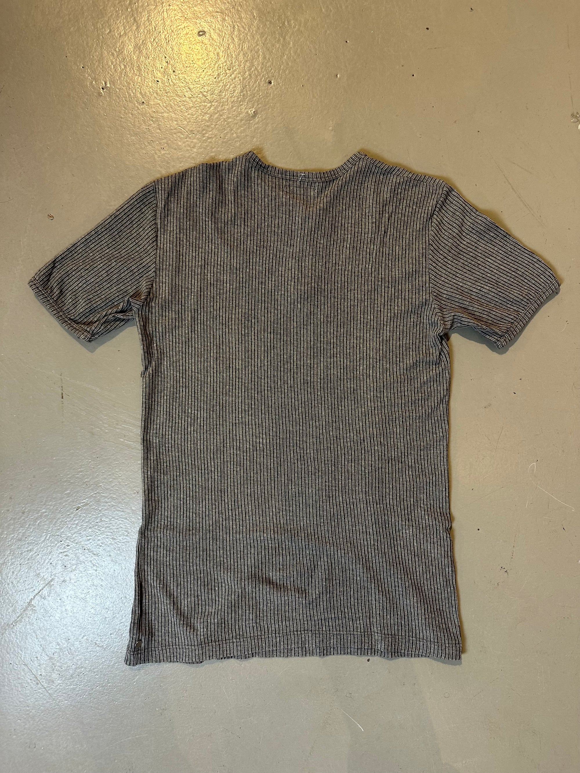 Vintage Emporio Armani Striped Bottom-Up Tee L/XL