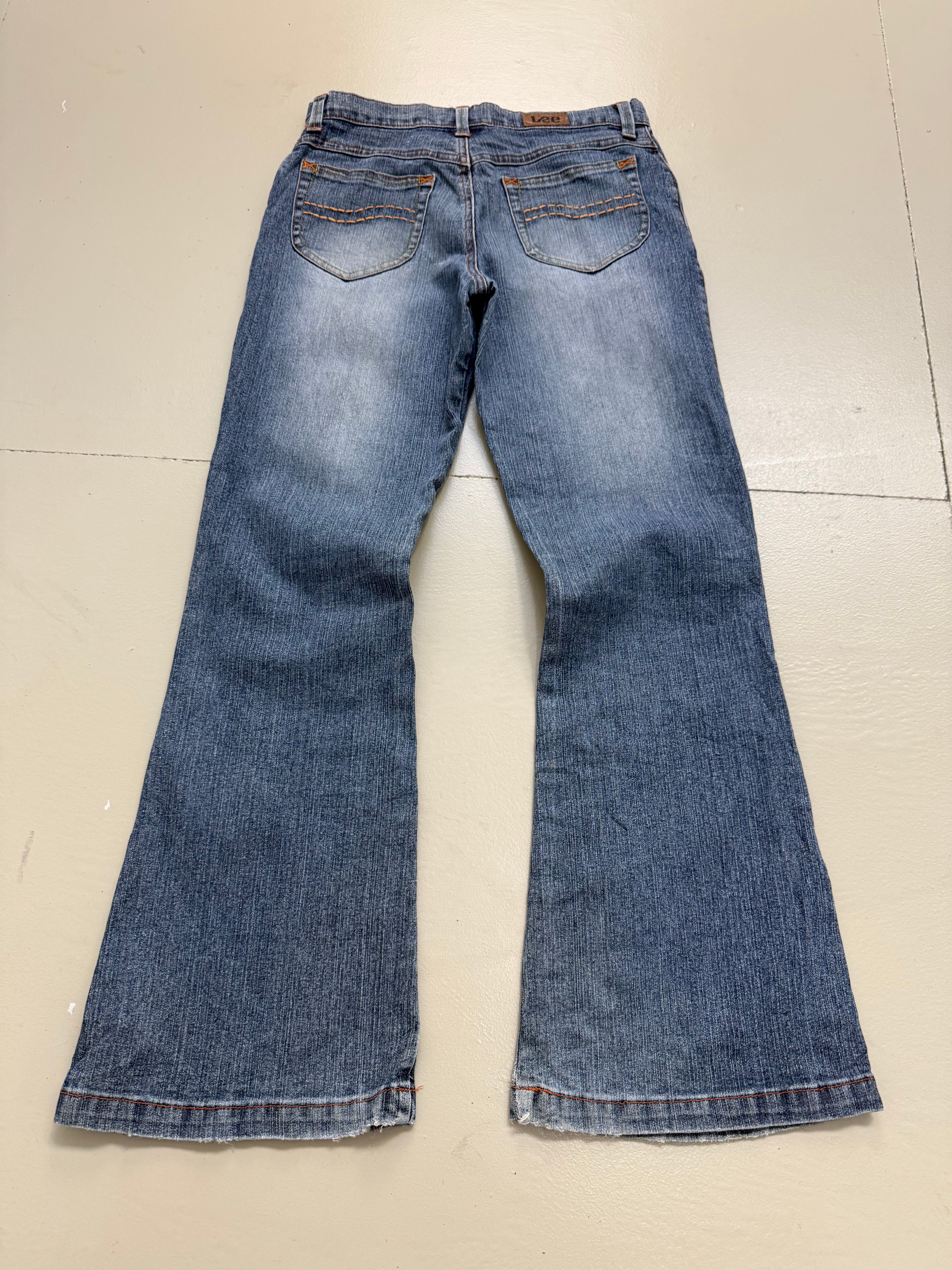 Vintage Lee Flared Orange Stitched Denim XS