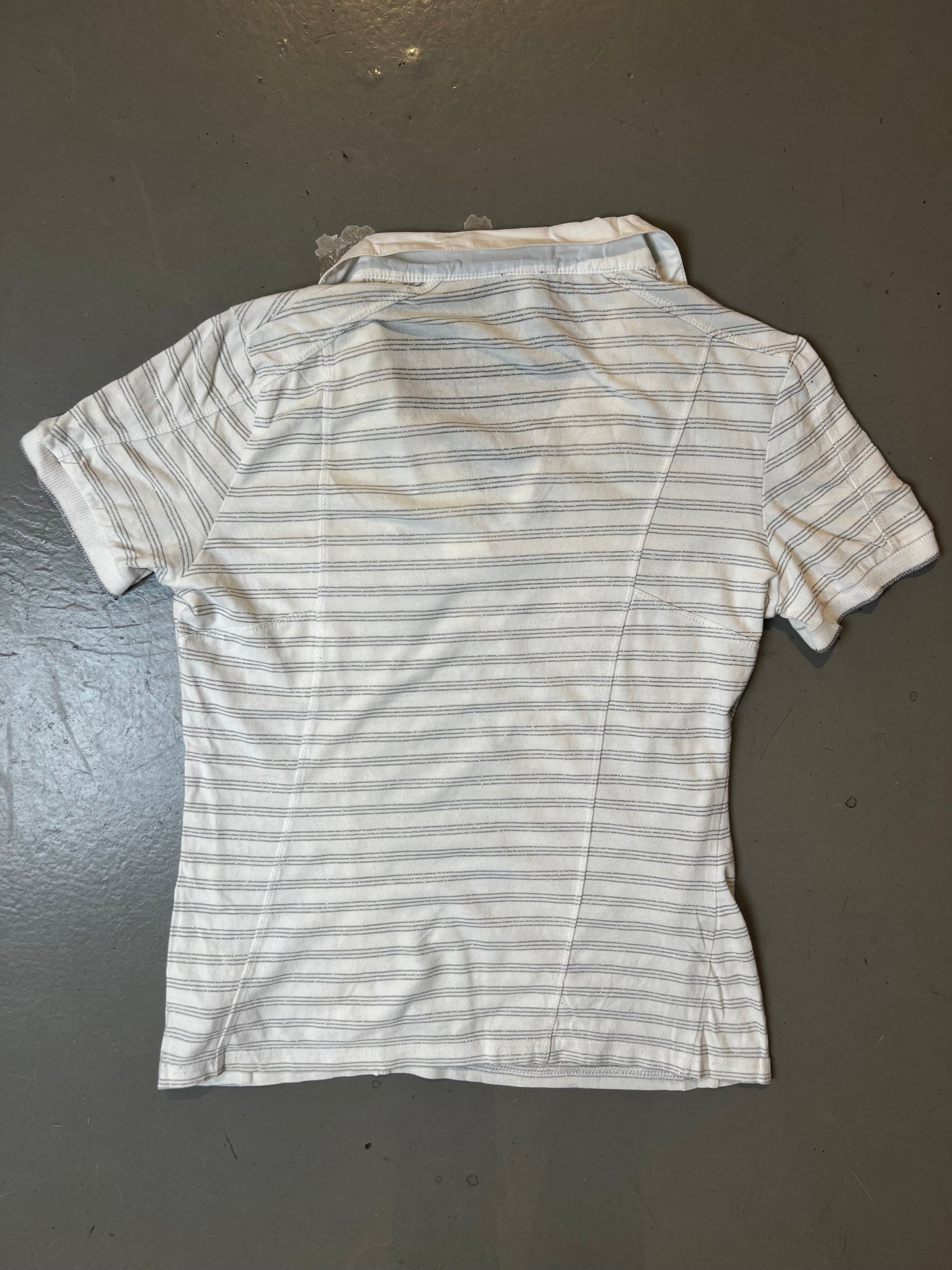 Vintage Versace Striped Glitter Polo XS/S