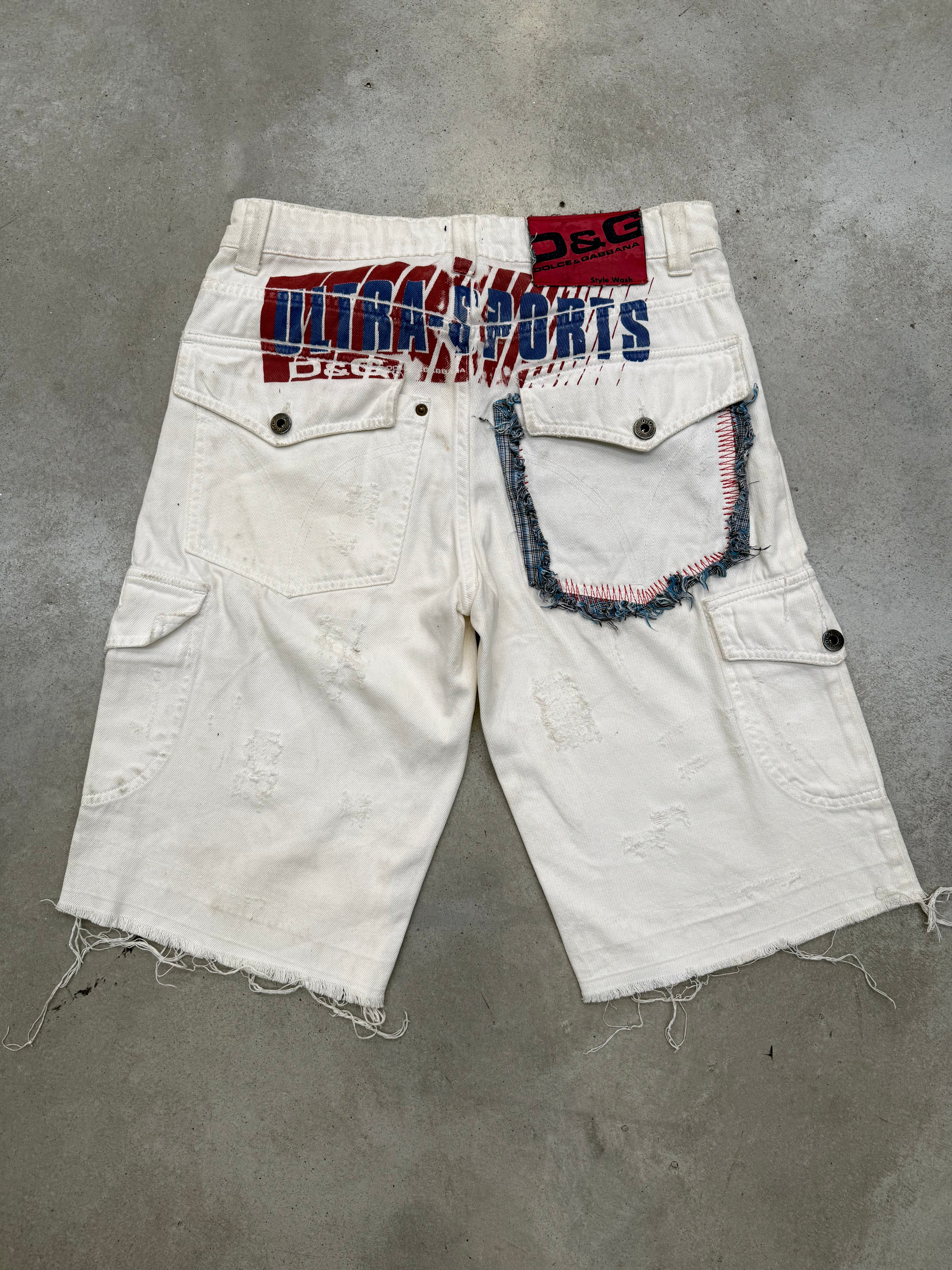 Vintage Dolce&Gabbana White Printed Jorts S