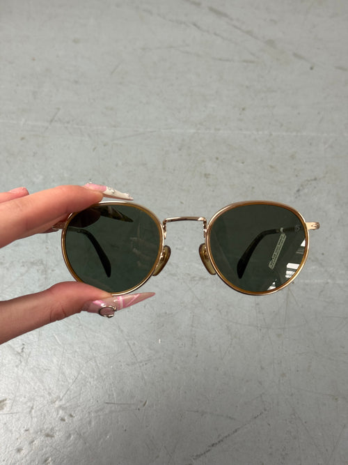 David Beckham Gold and Green Sunglasses Unisex. Secondhand 2000s Fashion