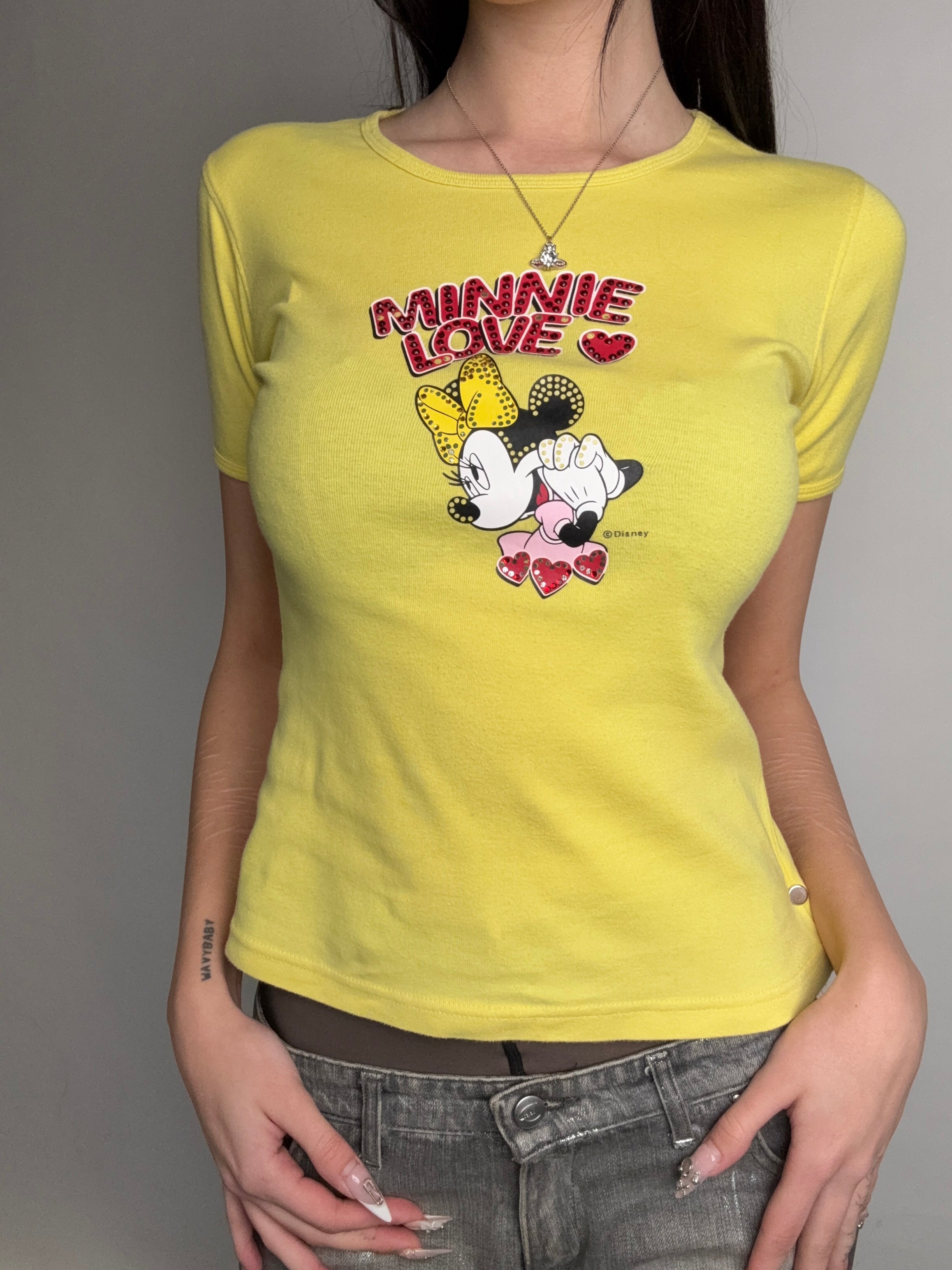 Tragebild von Vintage Disney Minnie Mouse T-Shirt S/M von vorne
