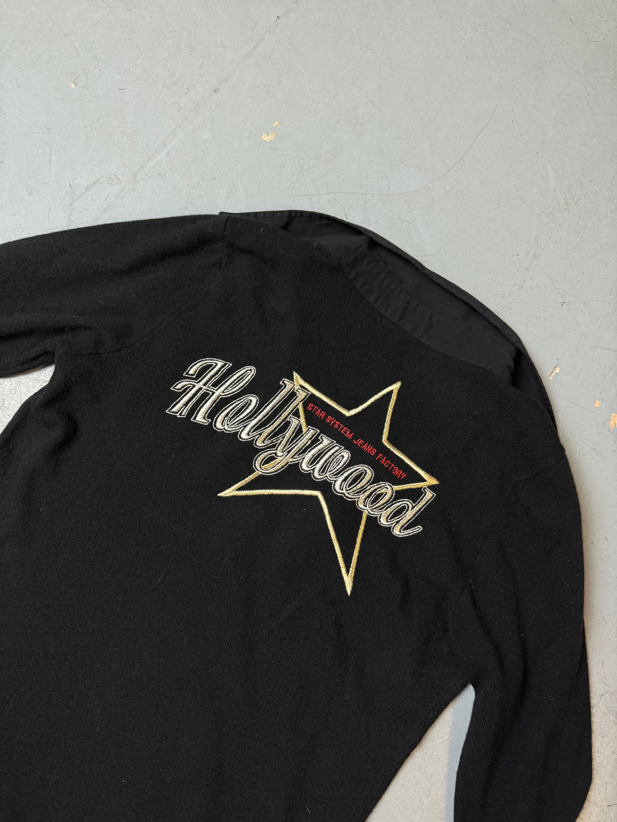 Vintage Hollywood Milano Black Oversized Longsleeve XL