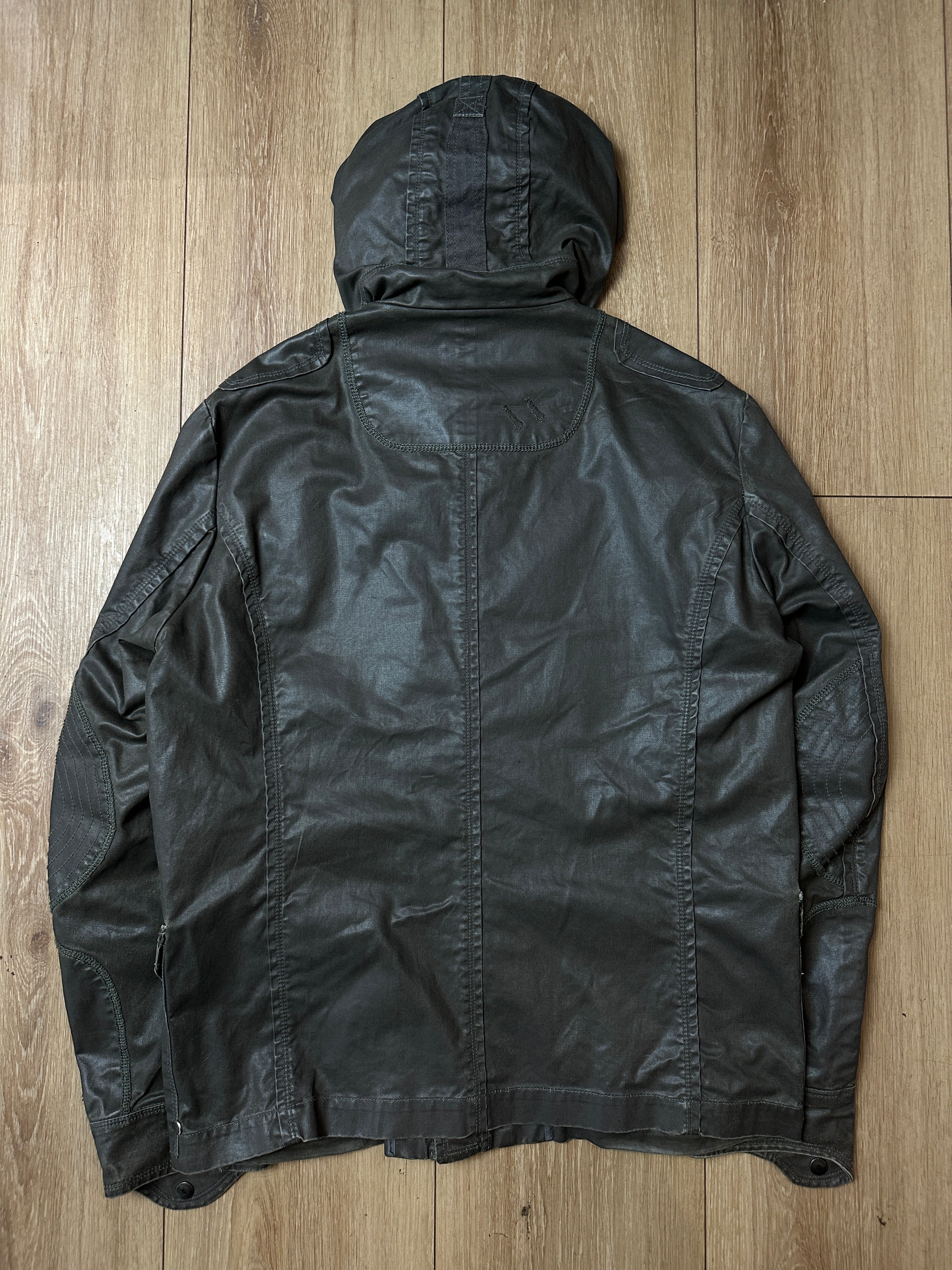 Produktbild von Vintage Waxed Khaki Diesel Hooded Parka L/XL von hinten