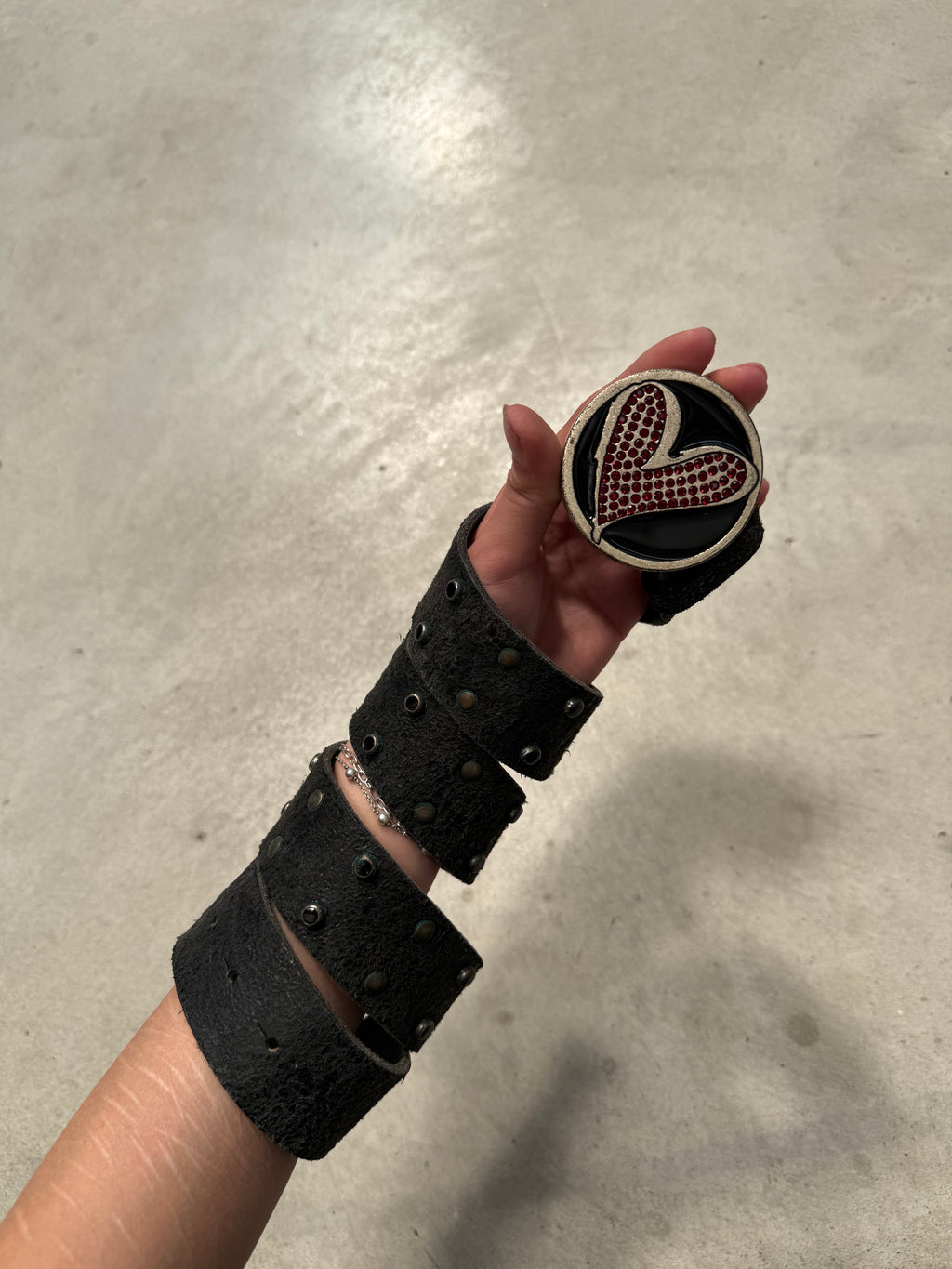 Vintage Sweet Years Black Leather Belt with Studs. Y2K Second Hand Fashion