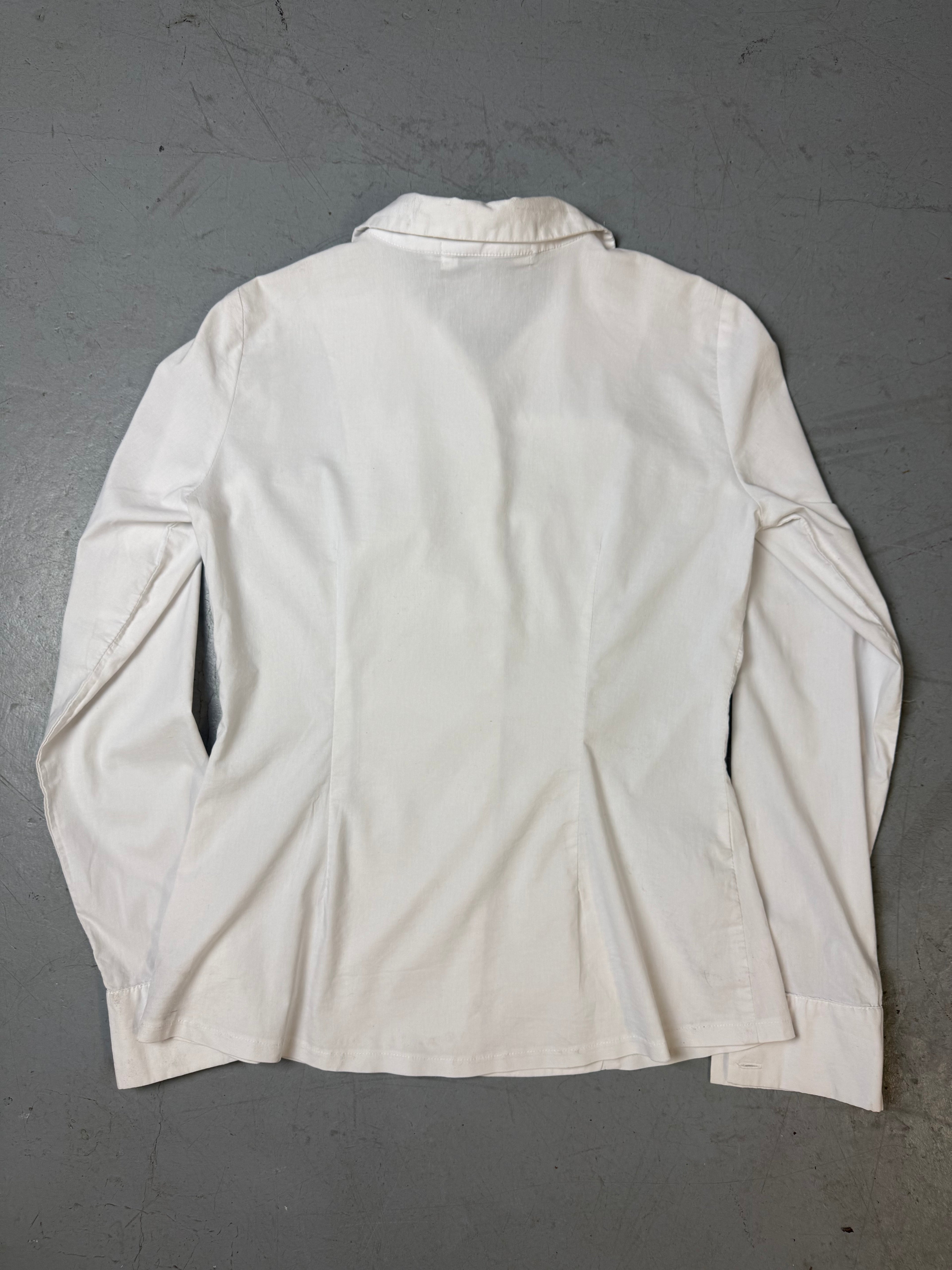 Vintage White Button Up Womens Shirt M