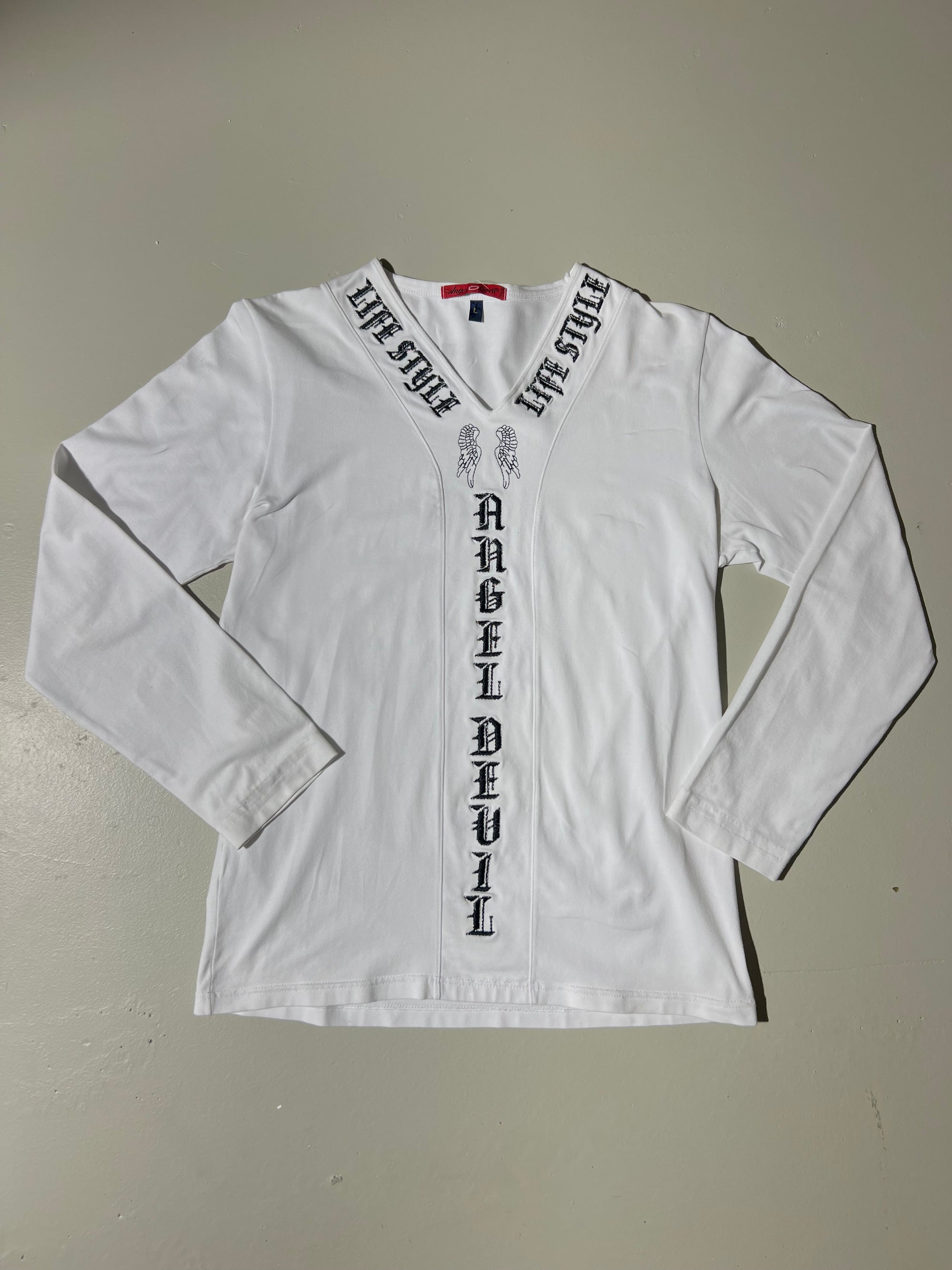 Vintage White Stitched Longsleeve M/L