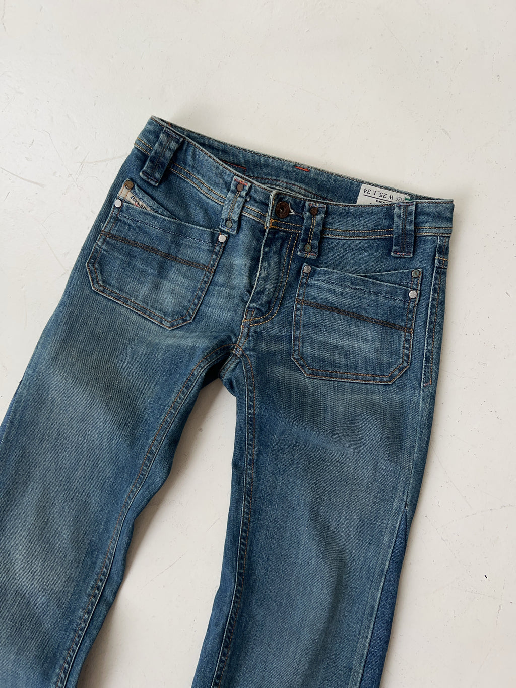 Vintage Diesel Low Waisted Reworked Jeans (XS)