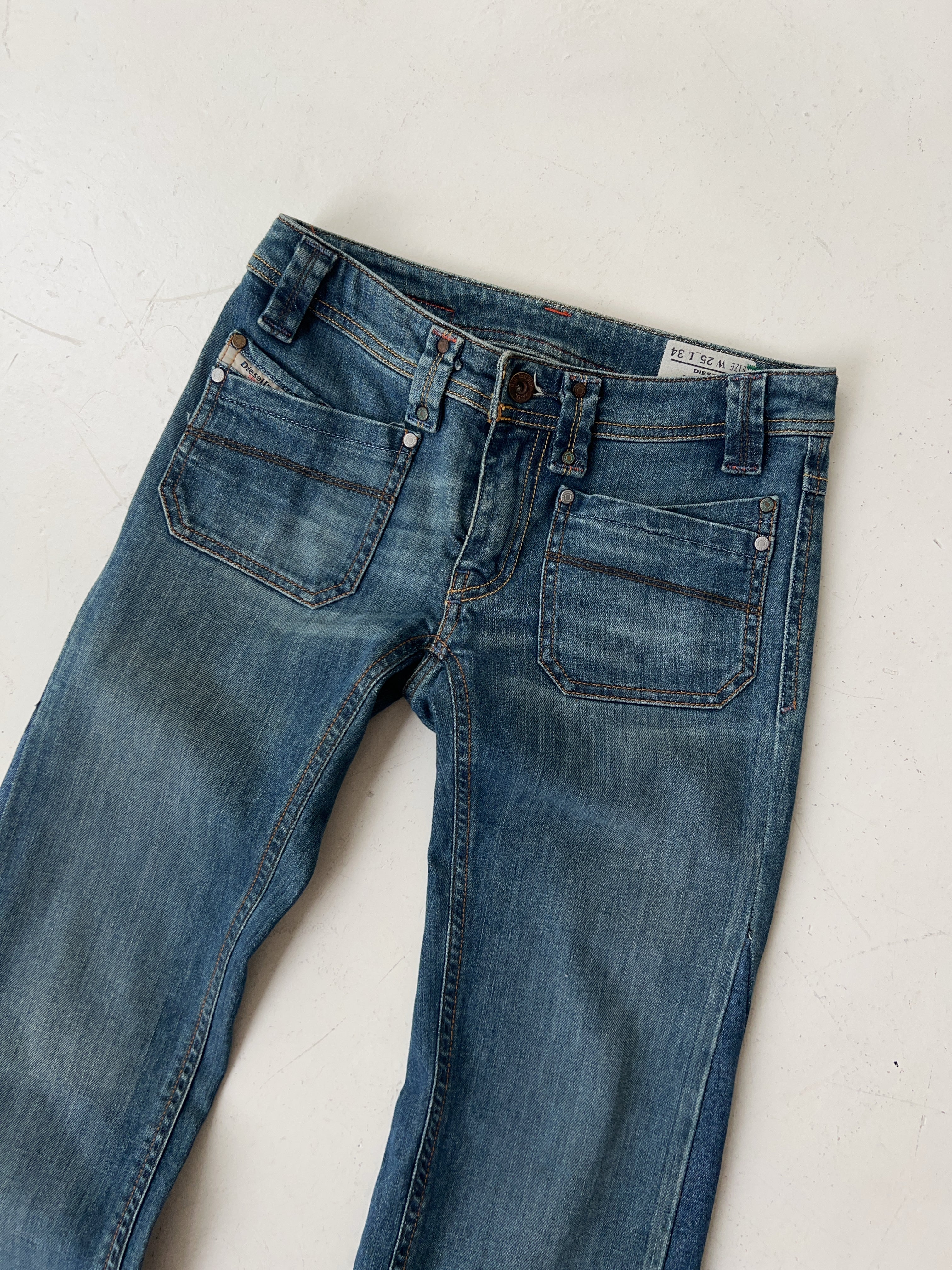 Vintage Diesel Low Waisted Reworked Jeans (XS)