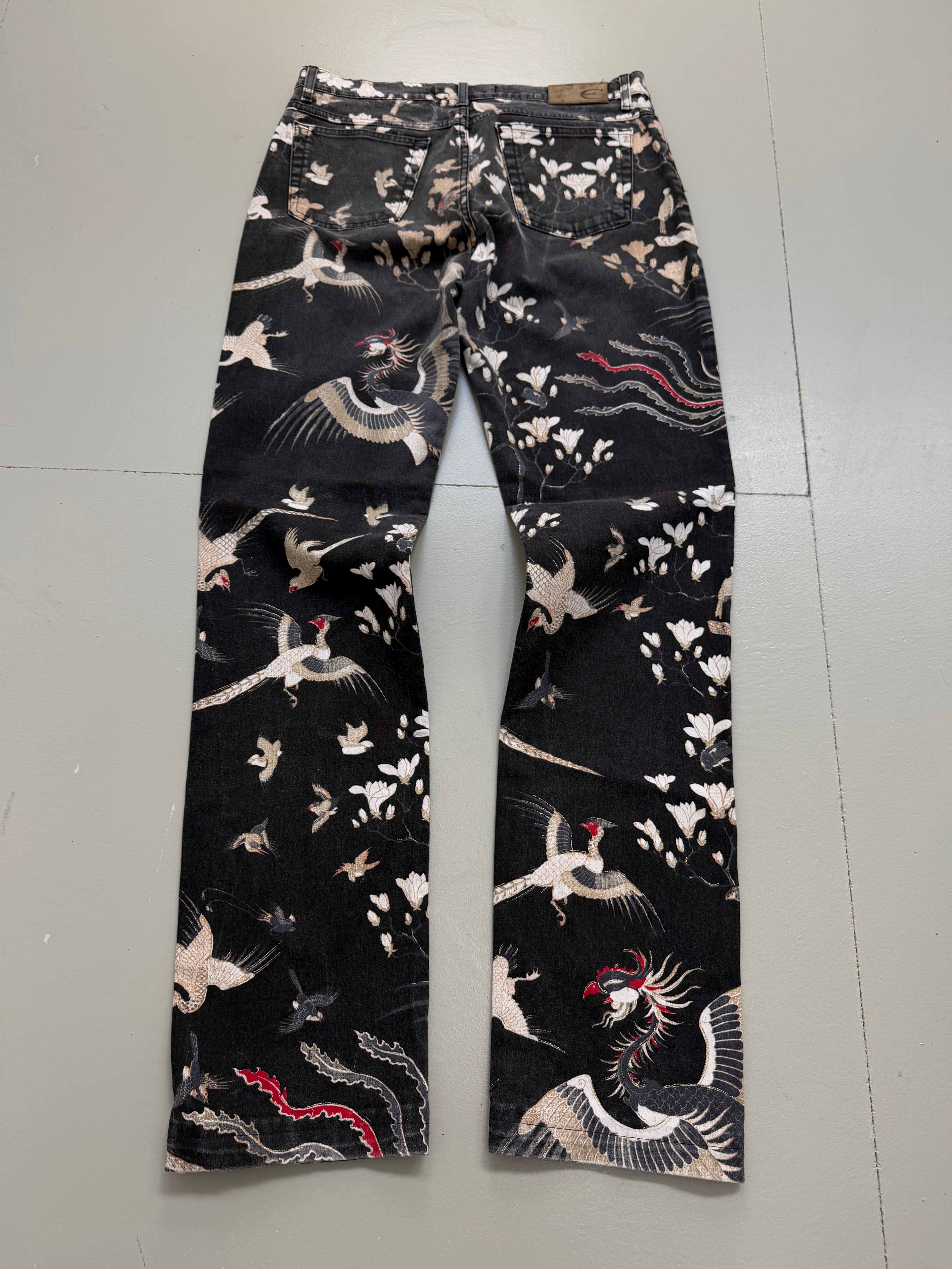 Vintage Printed Cavalli Straight Fit Denim M