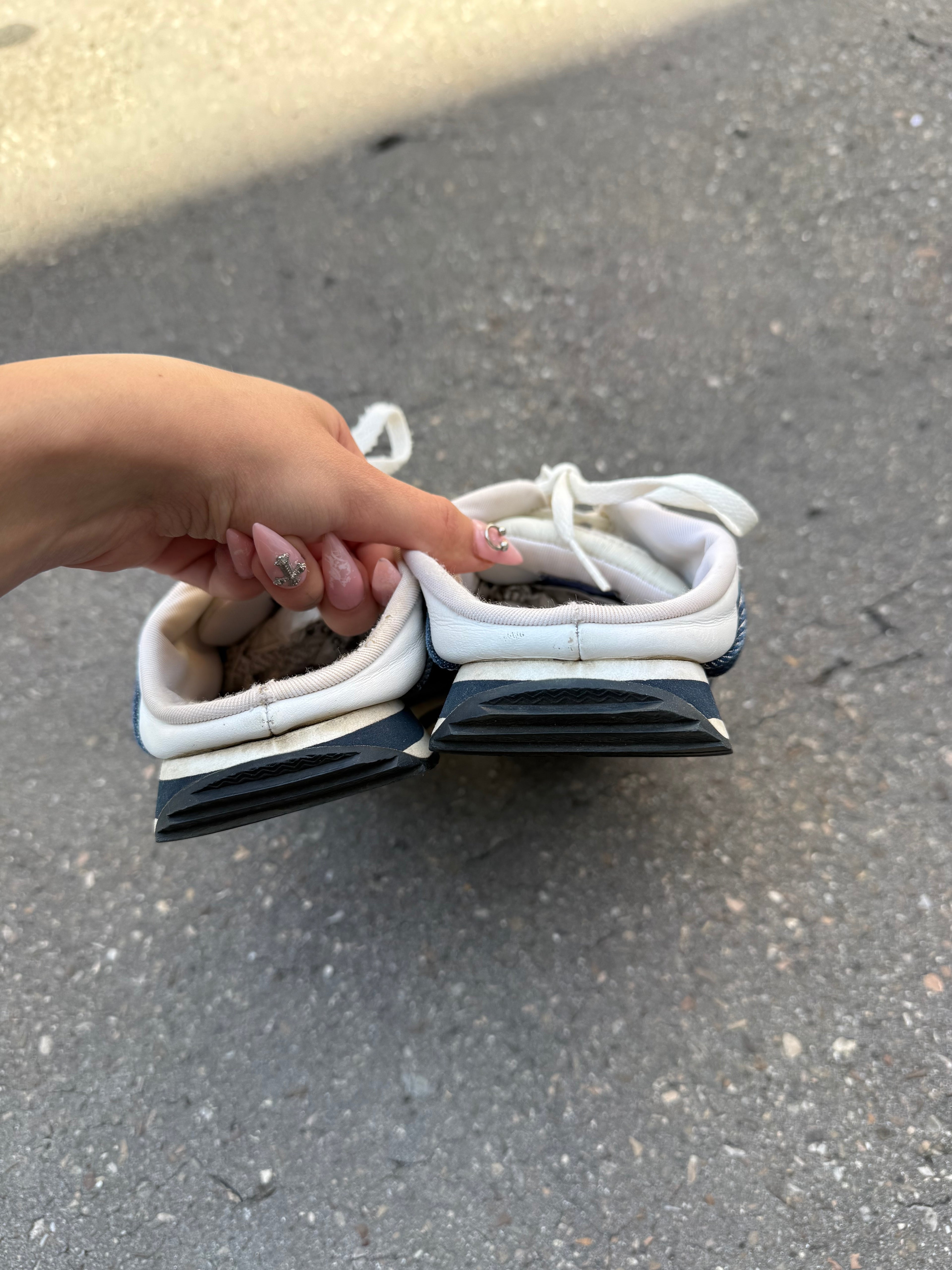 Weiß blaue slide in sneaker von Dockers in Größe 39