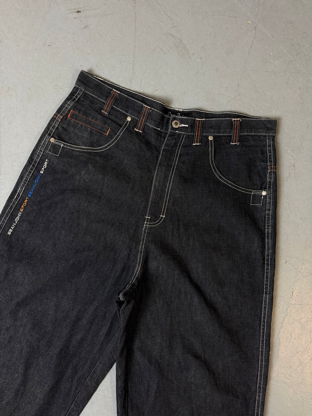 Vintage Sean John Black Grey Baggy Denim Jeans L