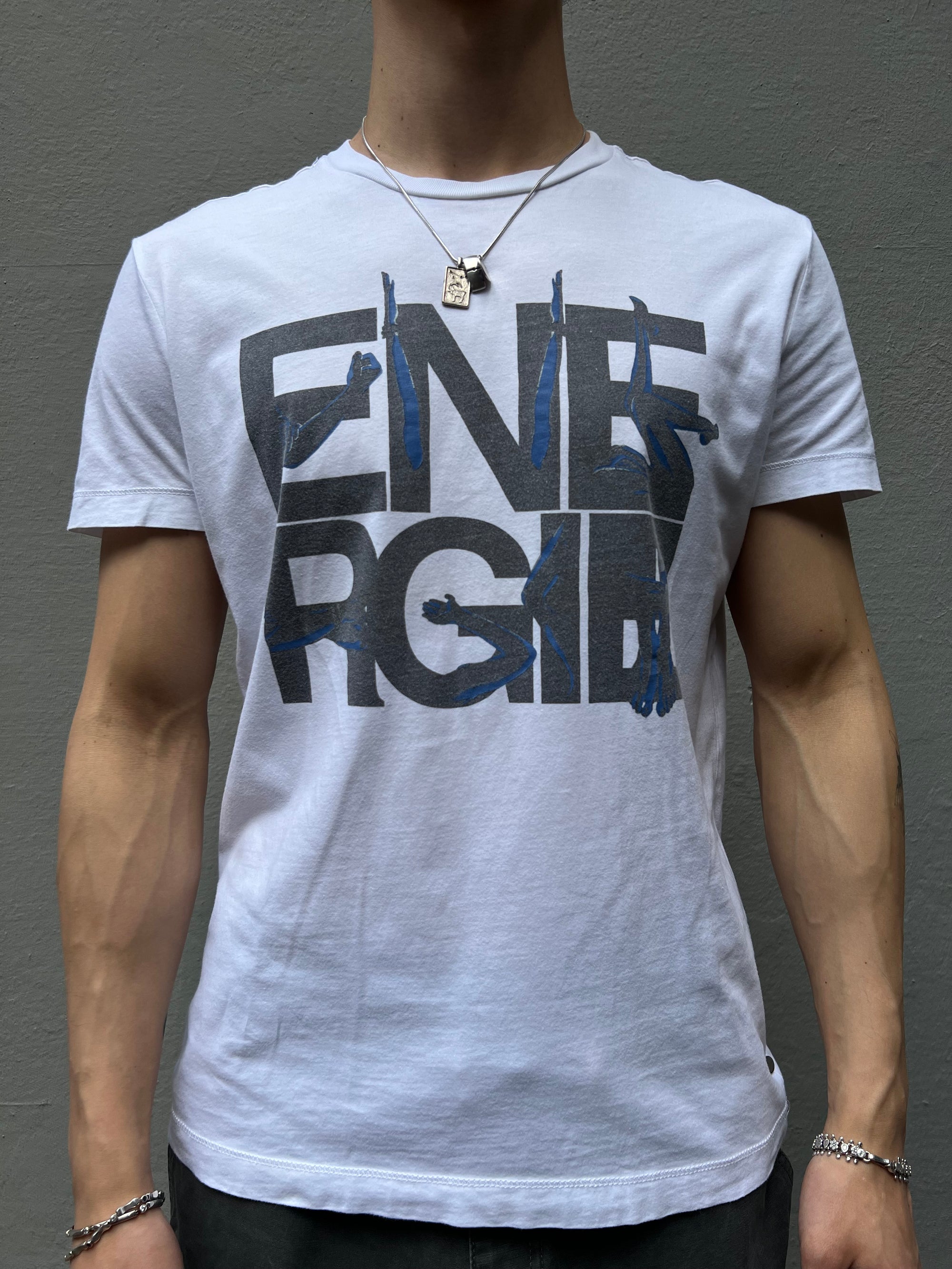 Vintage Energie White Printed Tee M/L