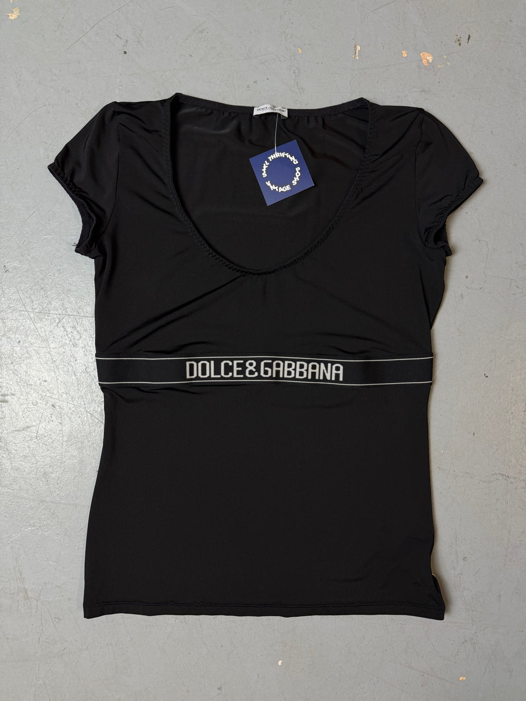 Vintage Dolce&Gabbana Black Logo Top M
