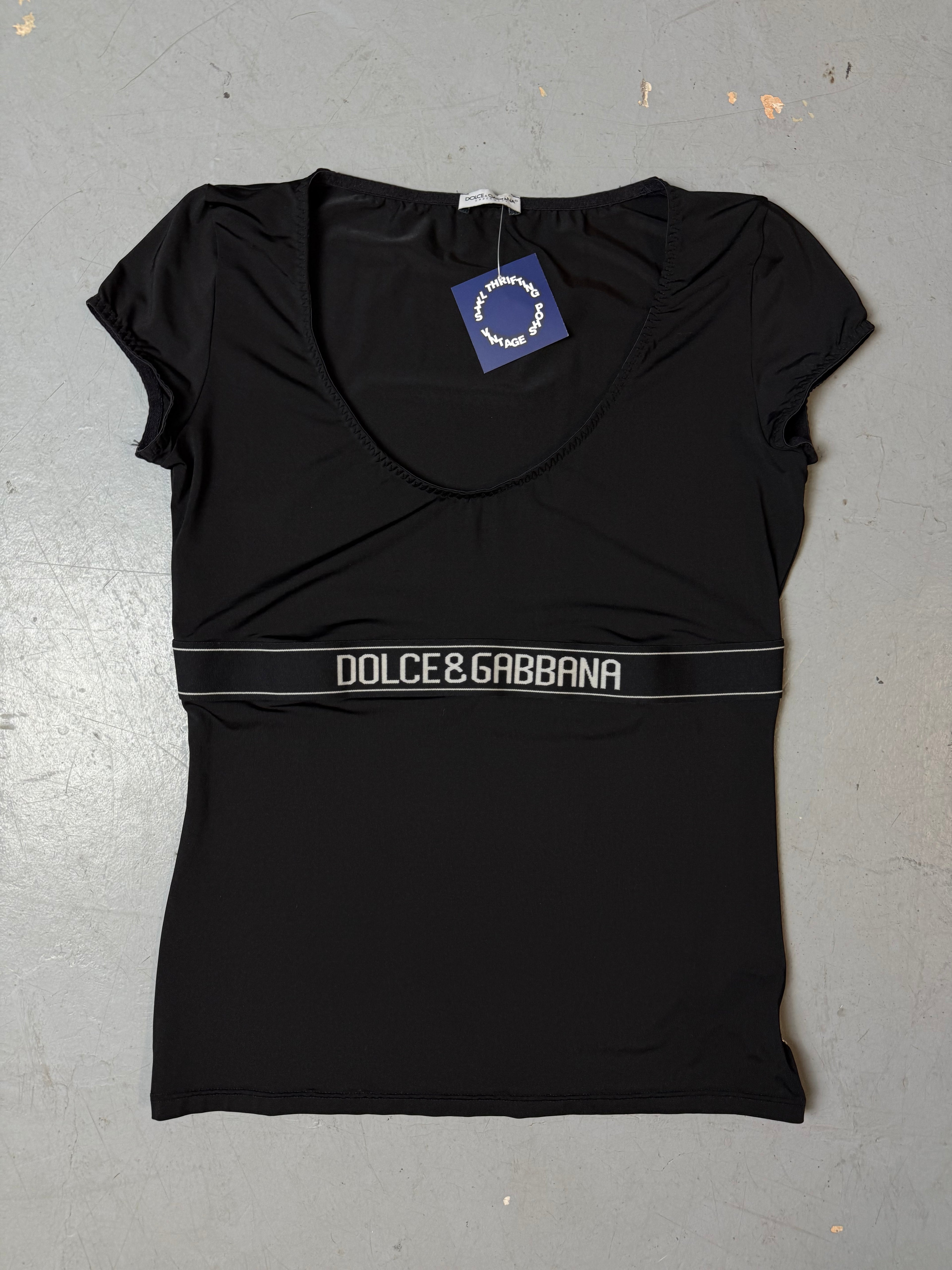 Vintage Dolce&Gabbana Black Logo Top M