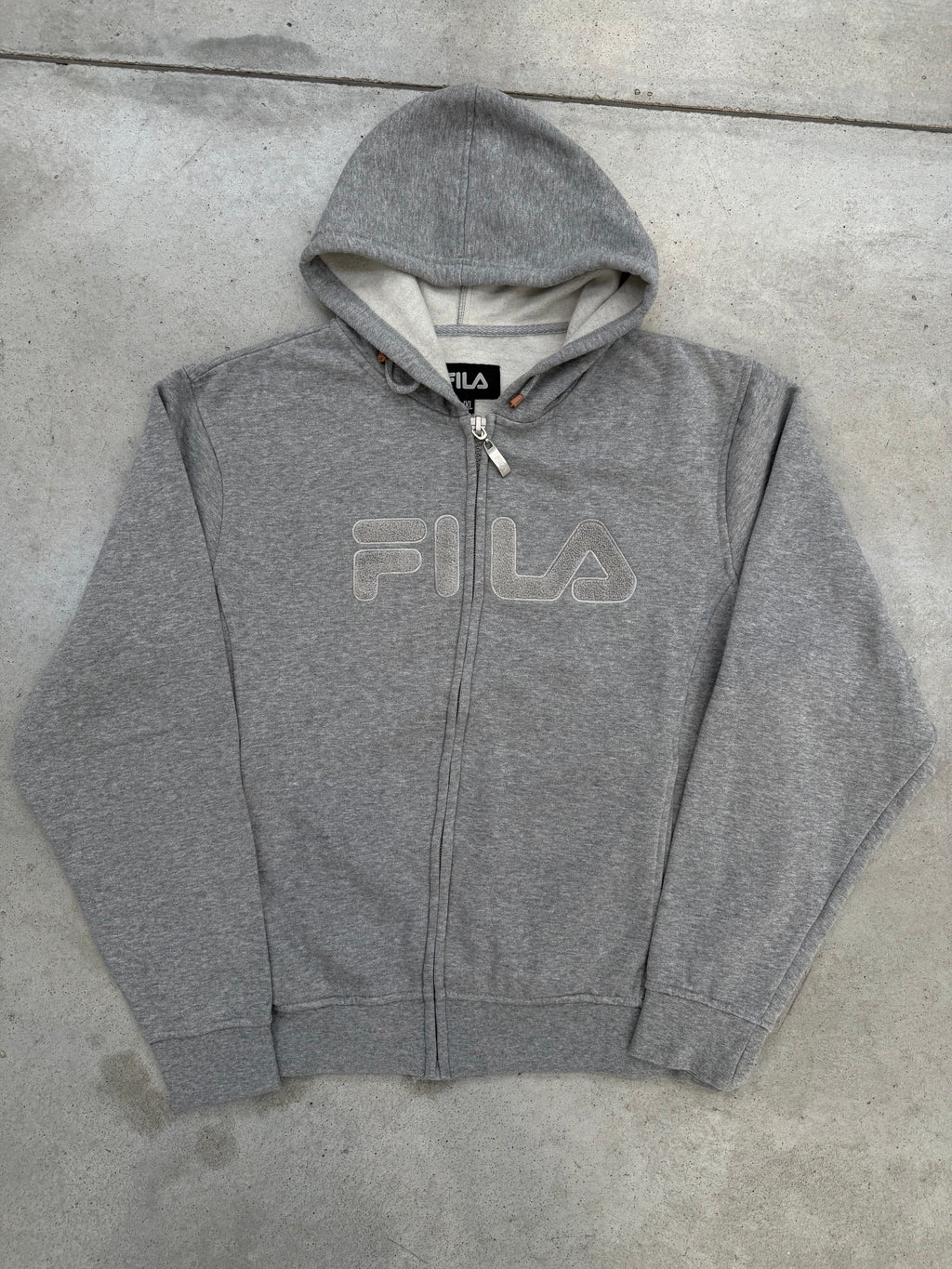 Vintage Fila Grey Zip Up Hoodie L/XL