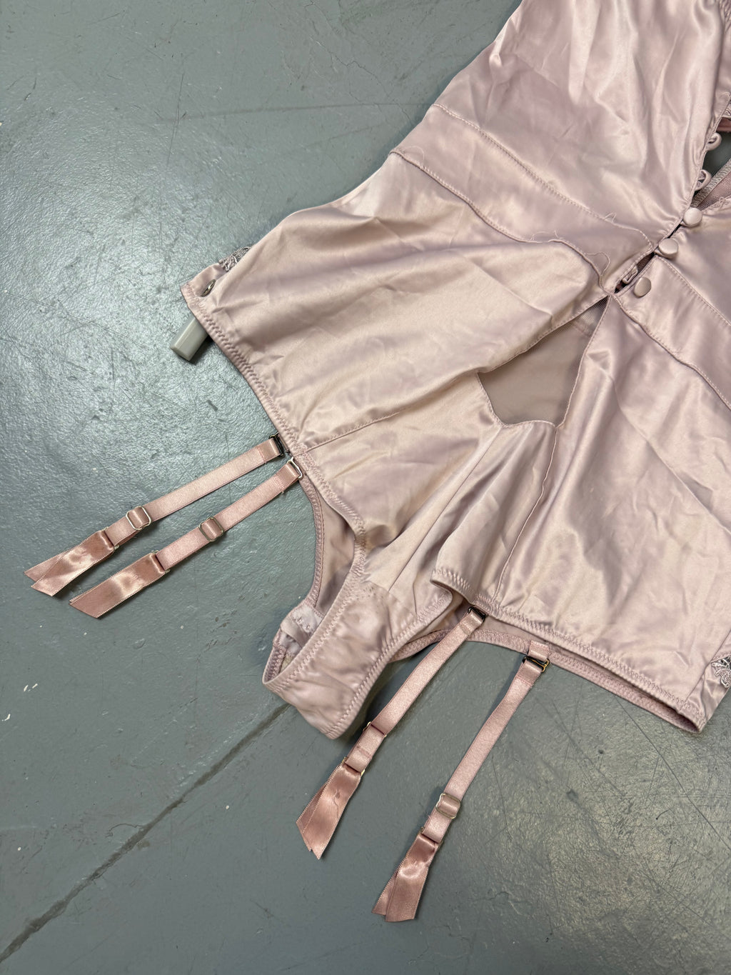 Vintage Light Pink Seethrough Lace Body S