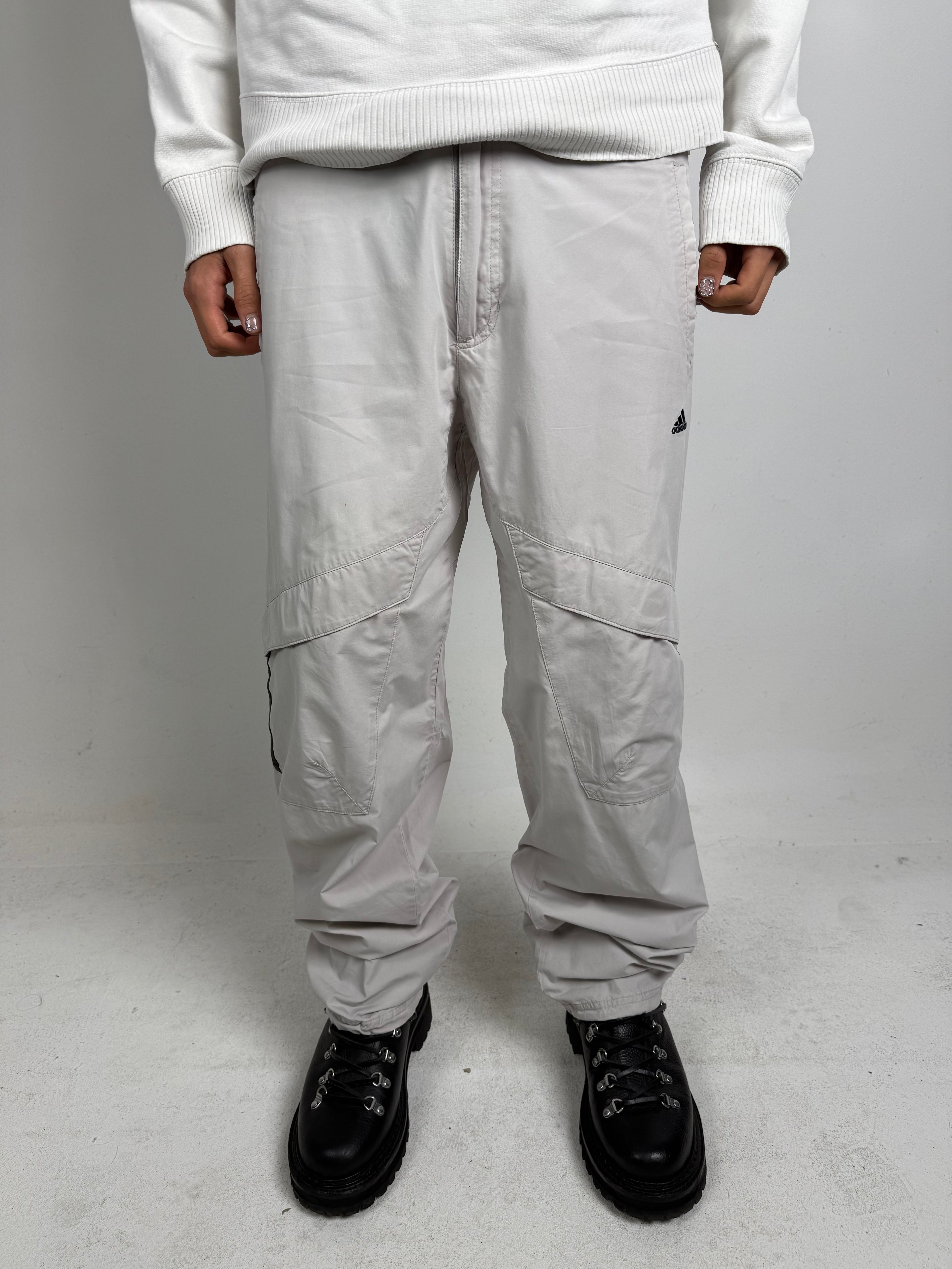 Vintage Adidas White Baggy Trackpants XL