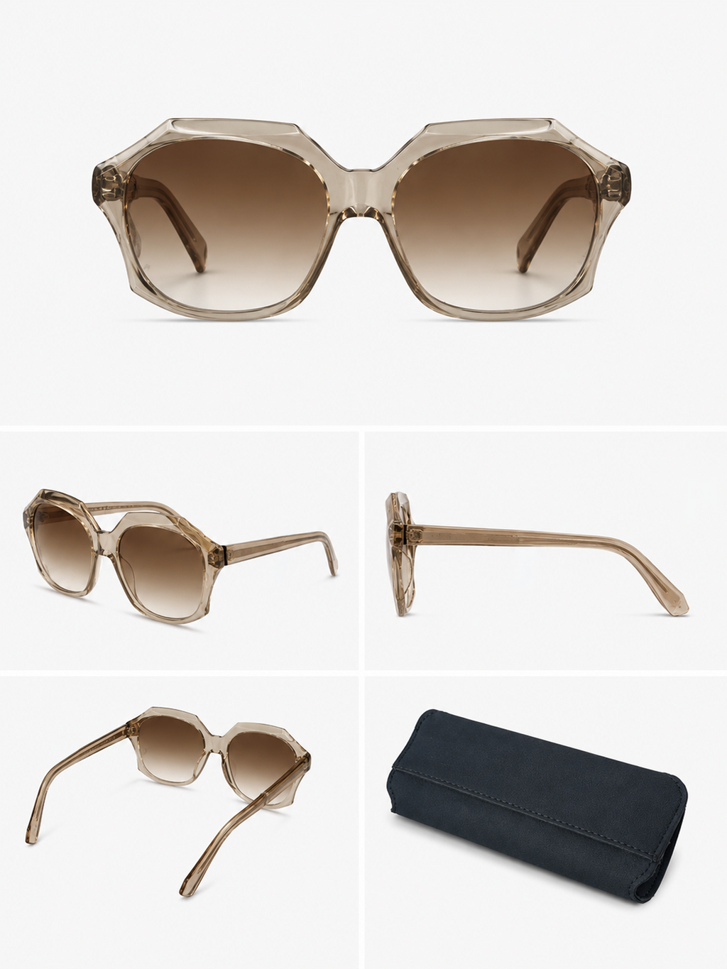 Herve Domar Paris Brown Sunglasses