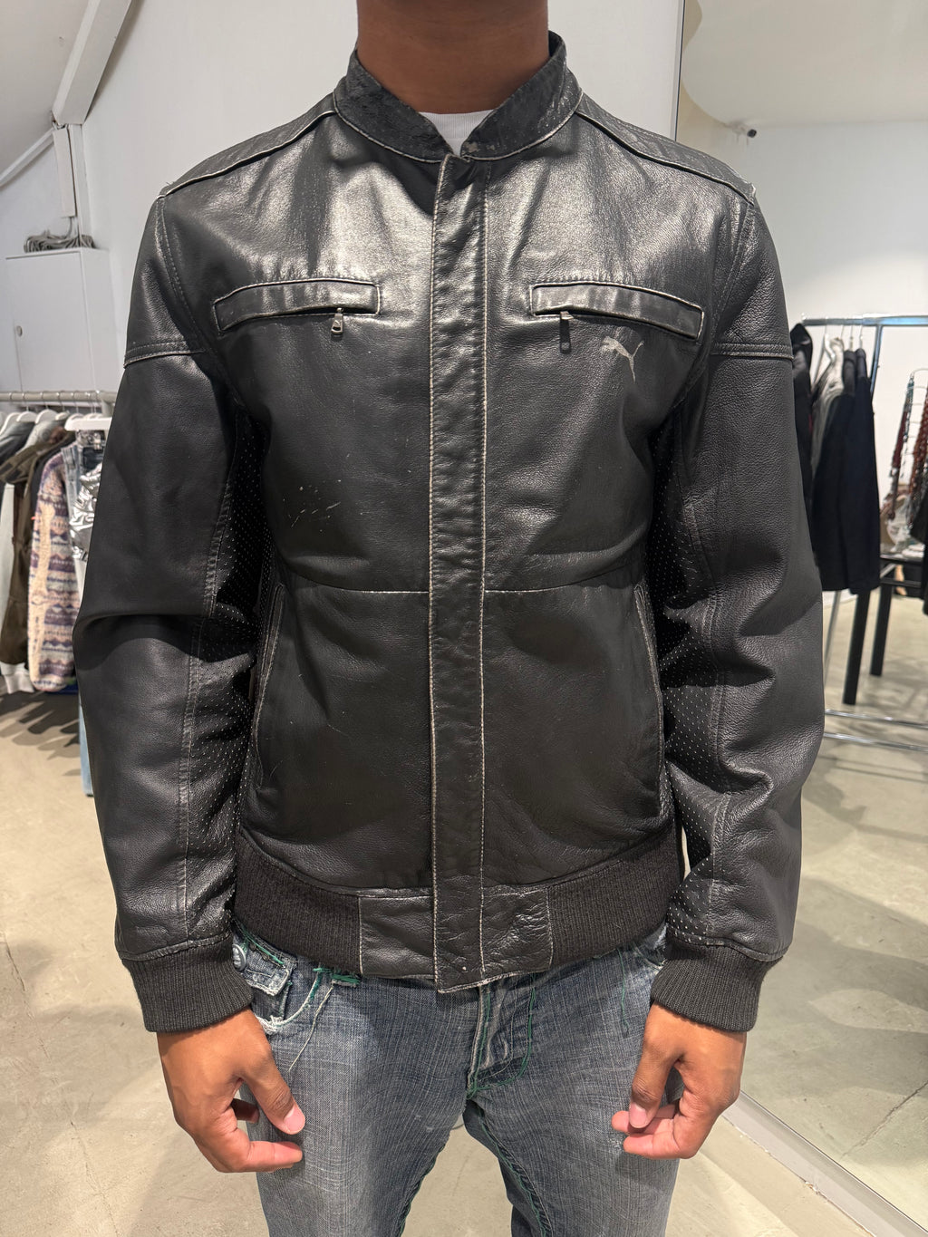 Vintage Puma Leder Jacke (M)
