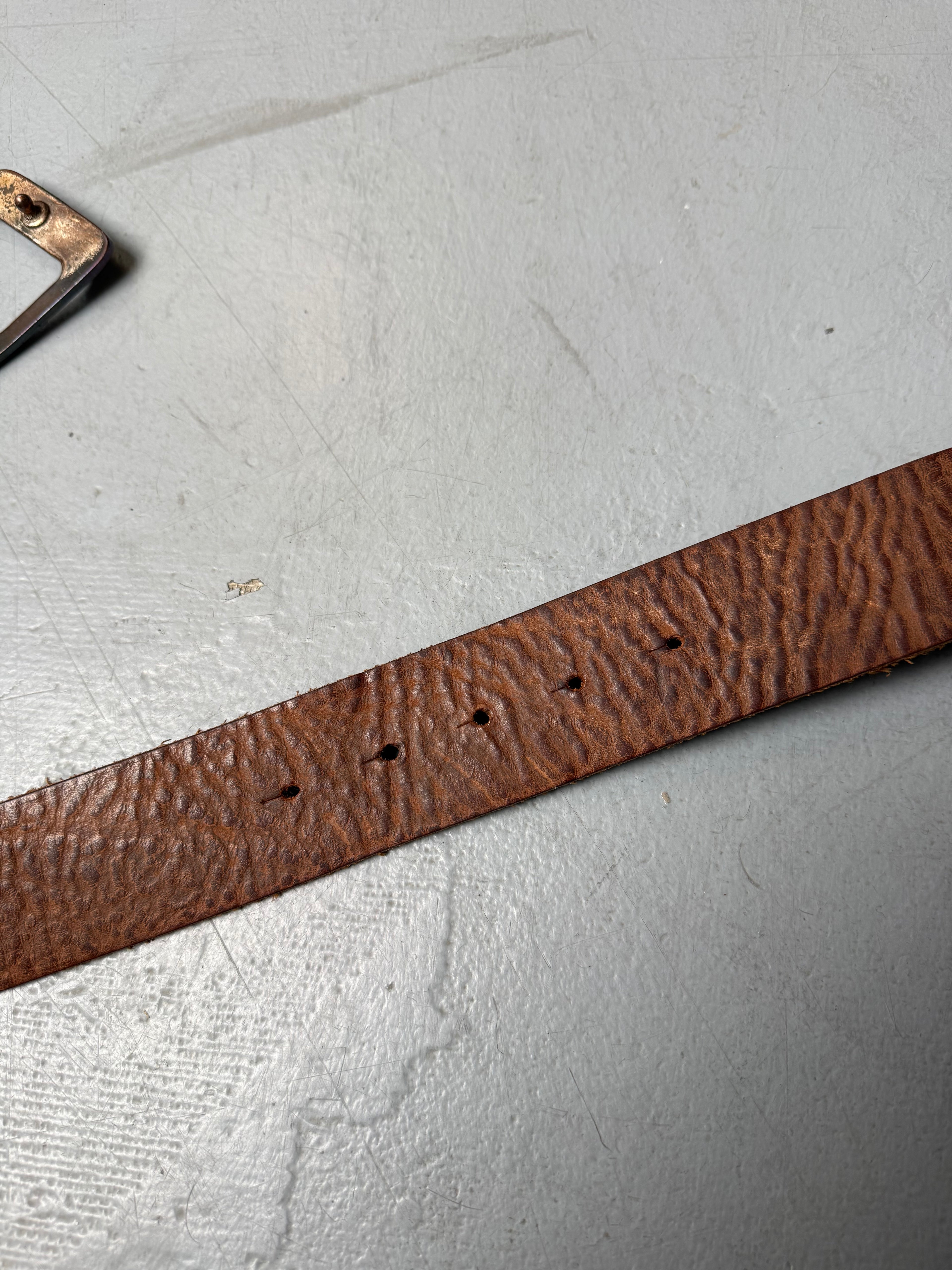 Vintage Miss Sixty Brown Leather Belt. Y2K Secondhand 2000s Fashion.