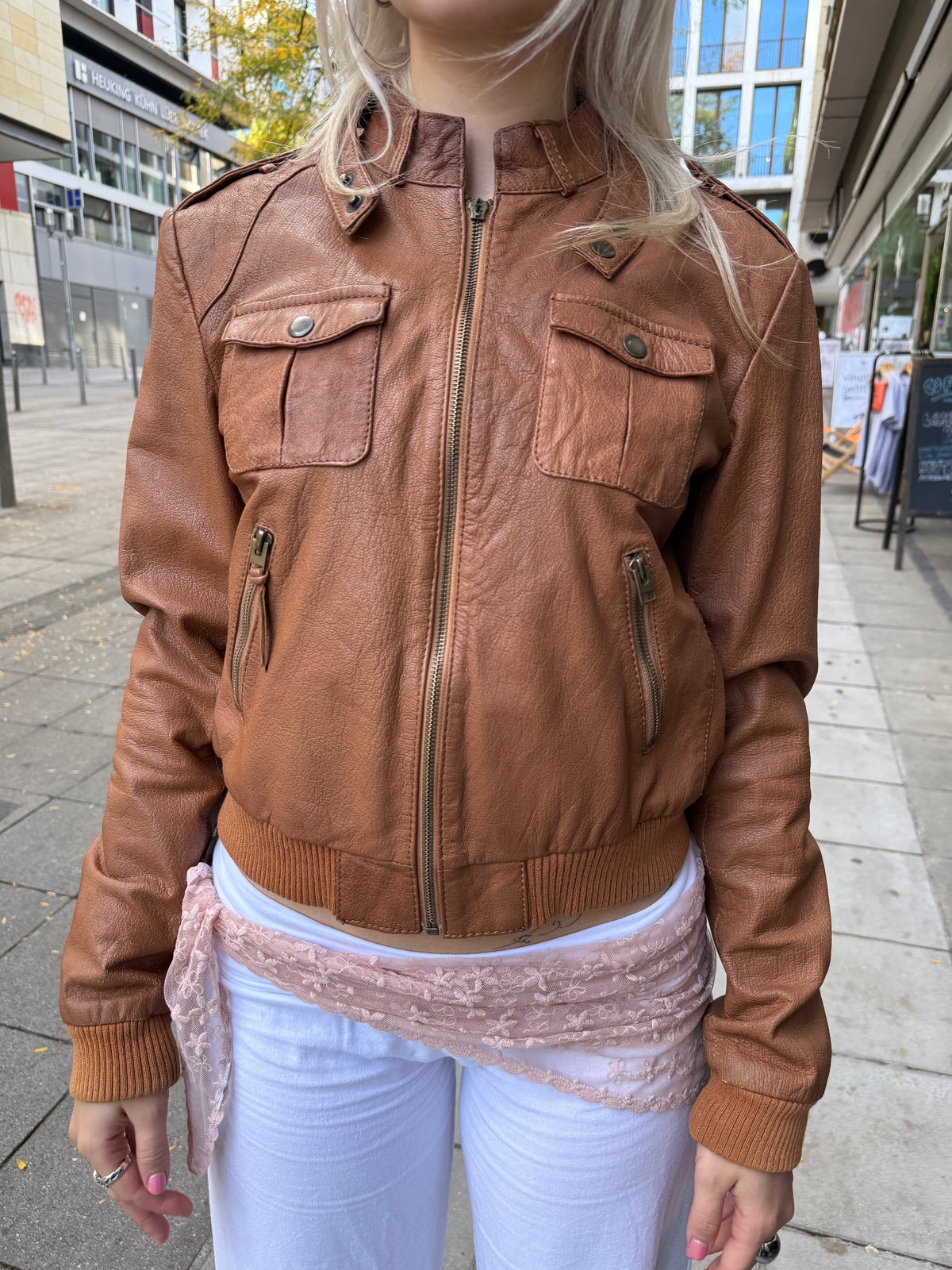 Gipsy Lady Braune Leder Jacke (L)
