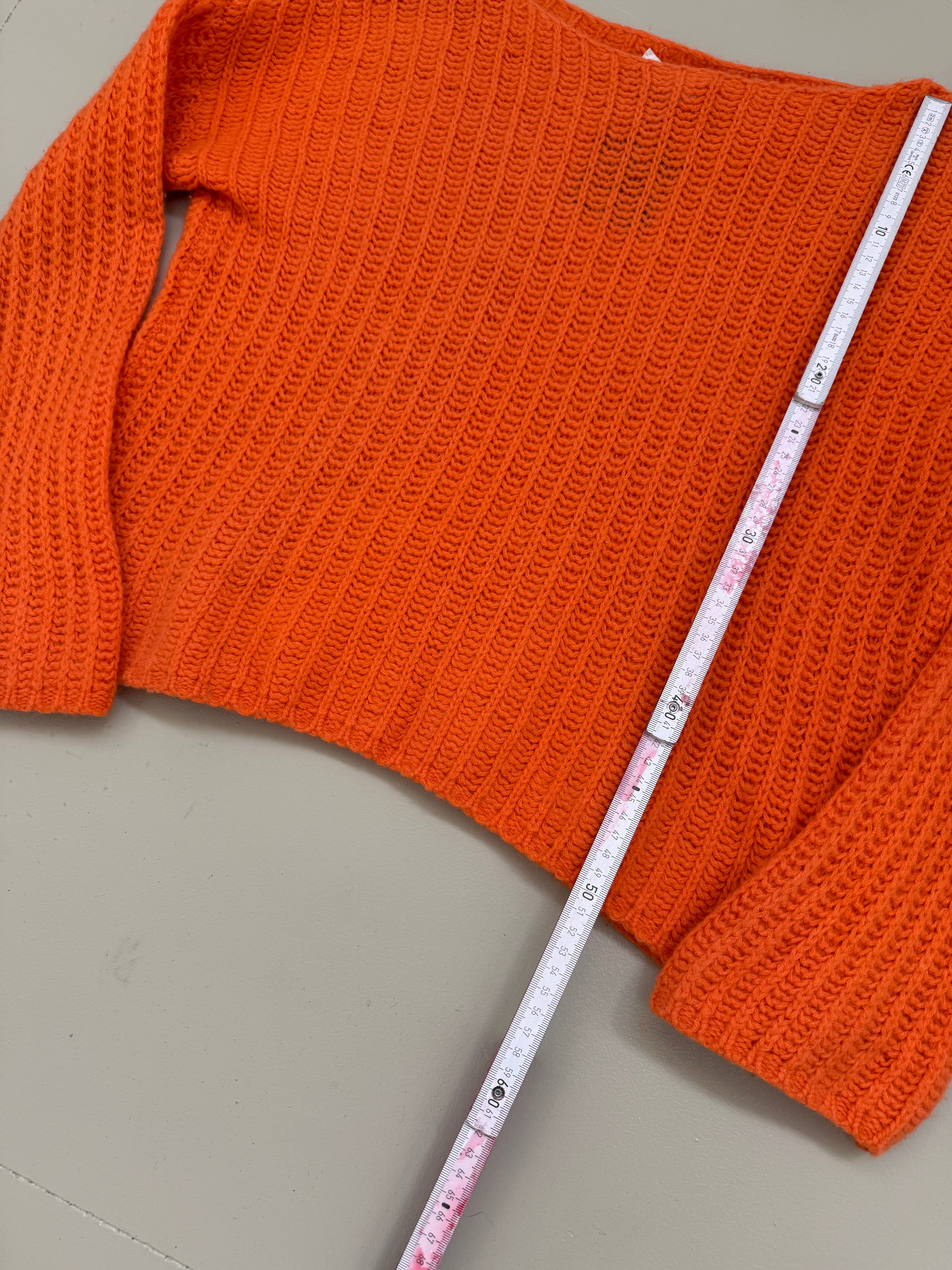 Vintage Orange Wool Knit Sweater L