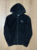 Eine schwarze zip Jacke von Puma in velour in M/L 