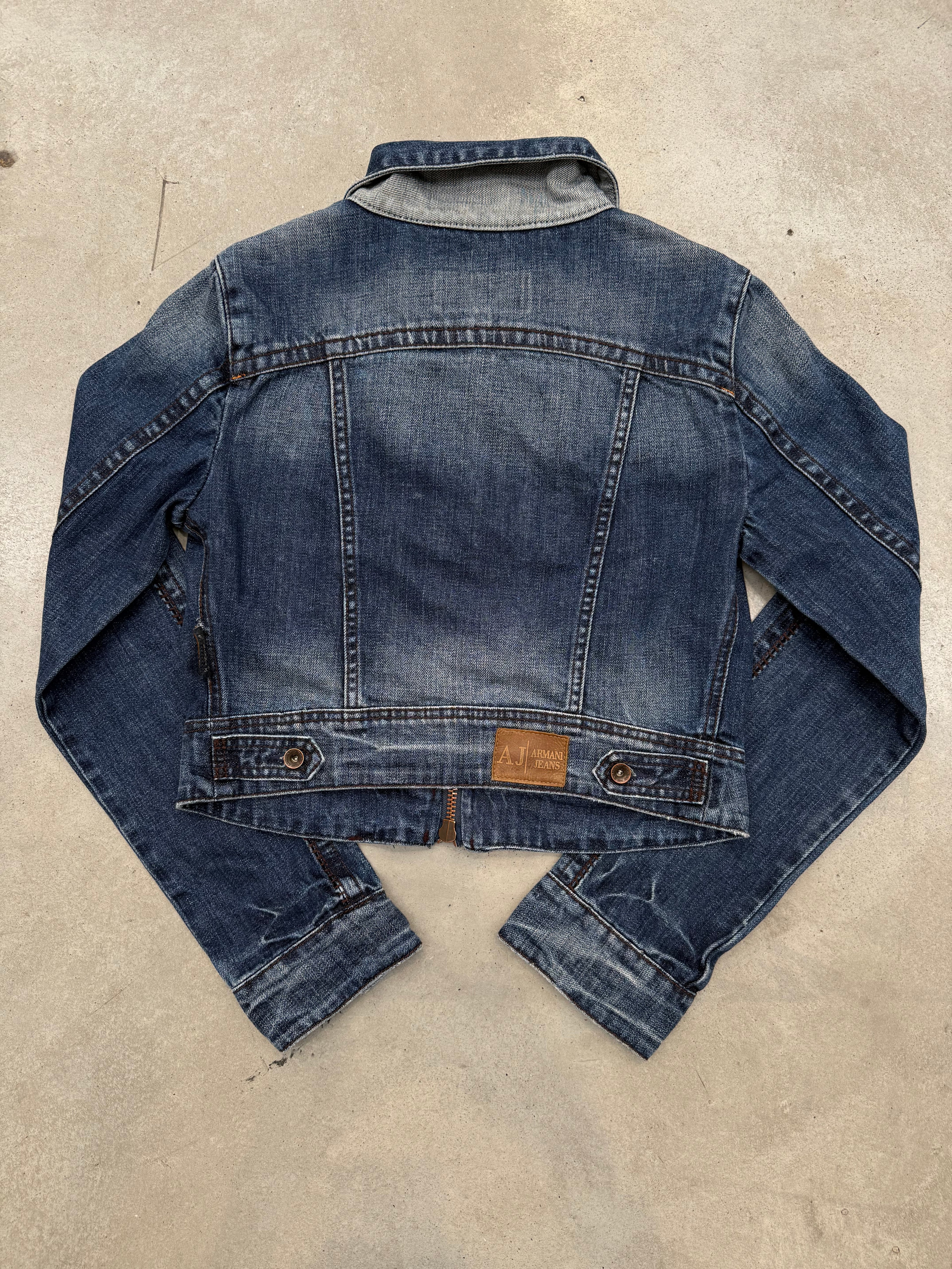 Vintage Armani Jeans Cropped Denim Jacket M