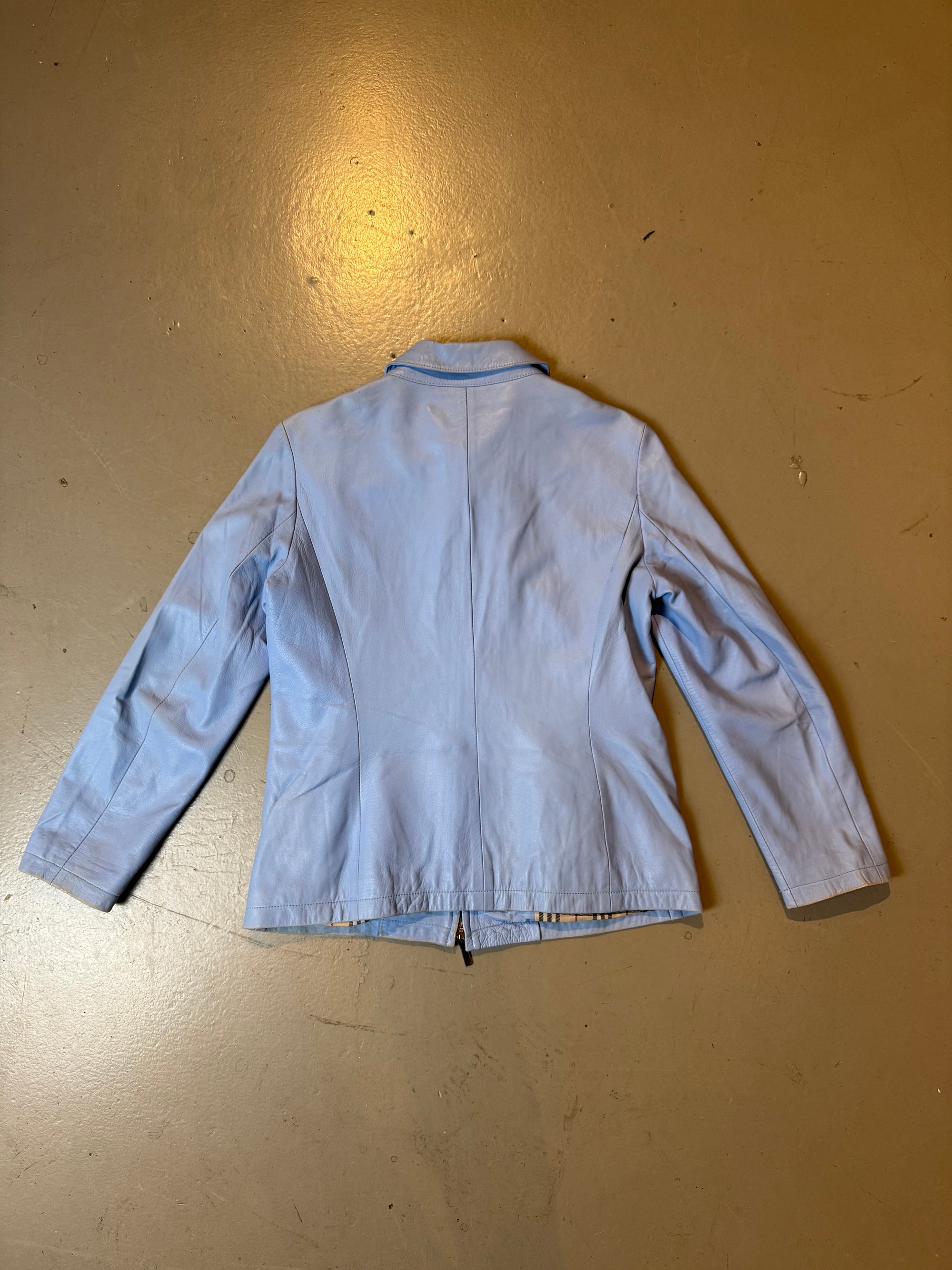 Vintage Babyblue Burberry Leather Jacket XS/S