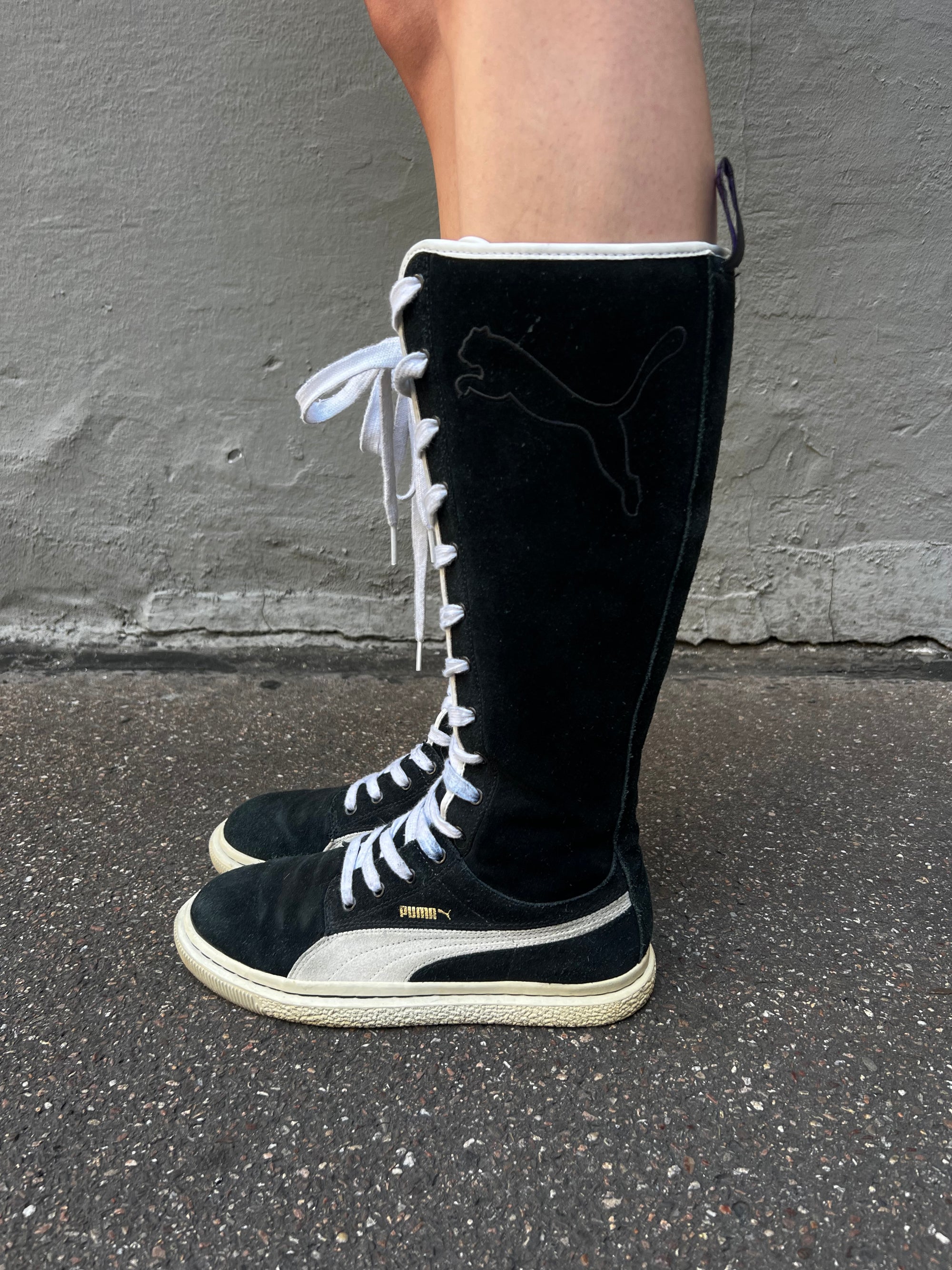 Vintage Black Puma Rare Dr. Clyde High Top Boots 38