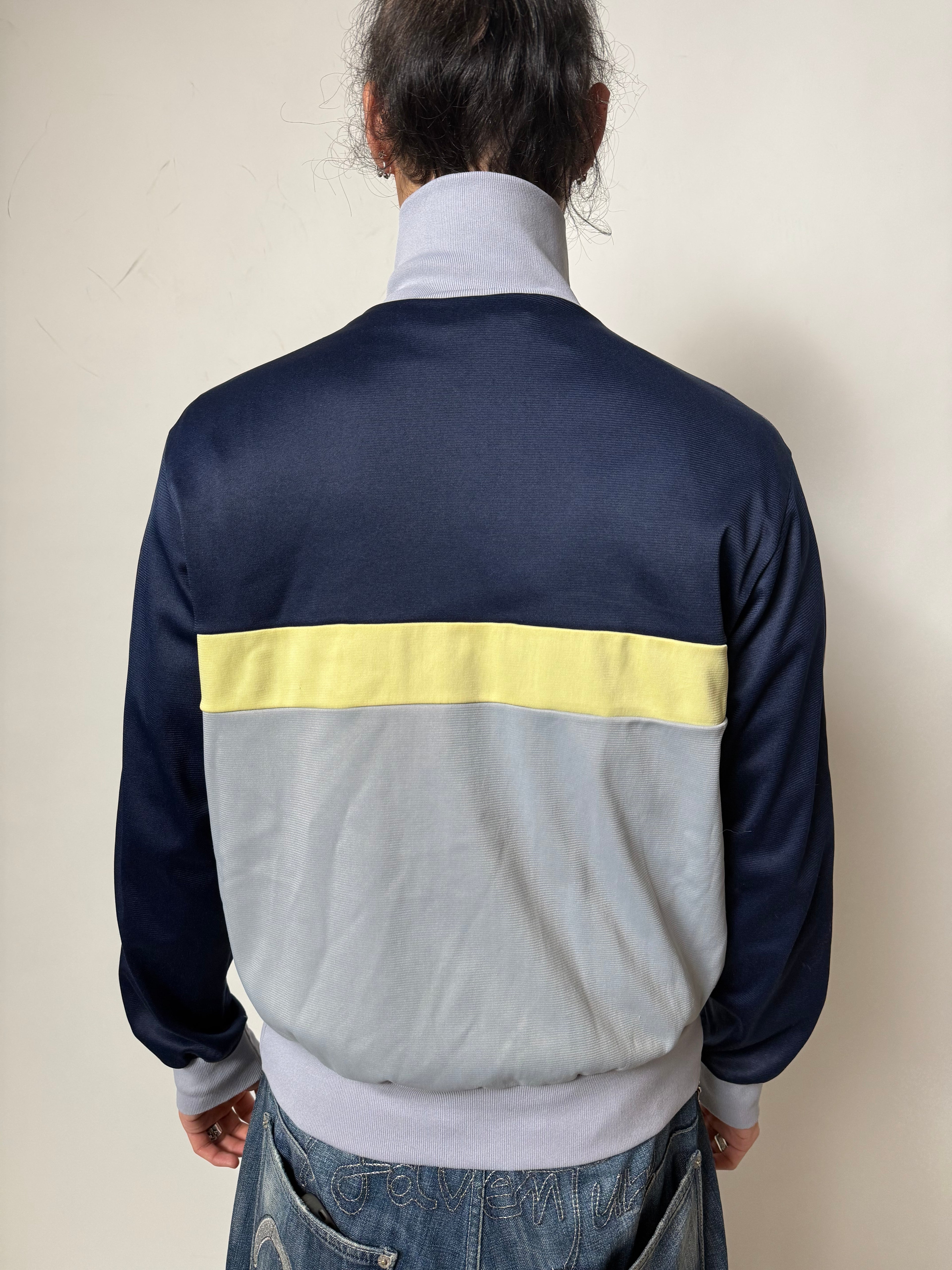 Vintage Adidas Blue and Grey Track Jacket M
